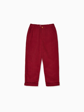 Burgundy Benito Corduroy Boy Trousers
