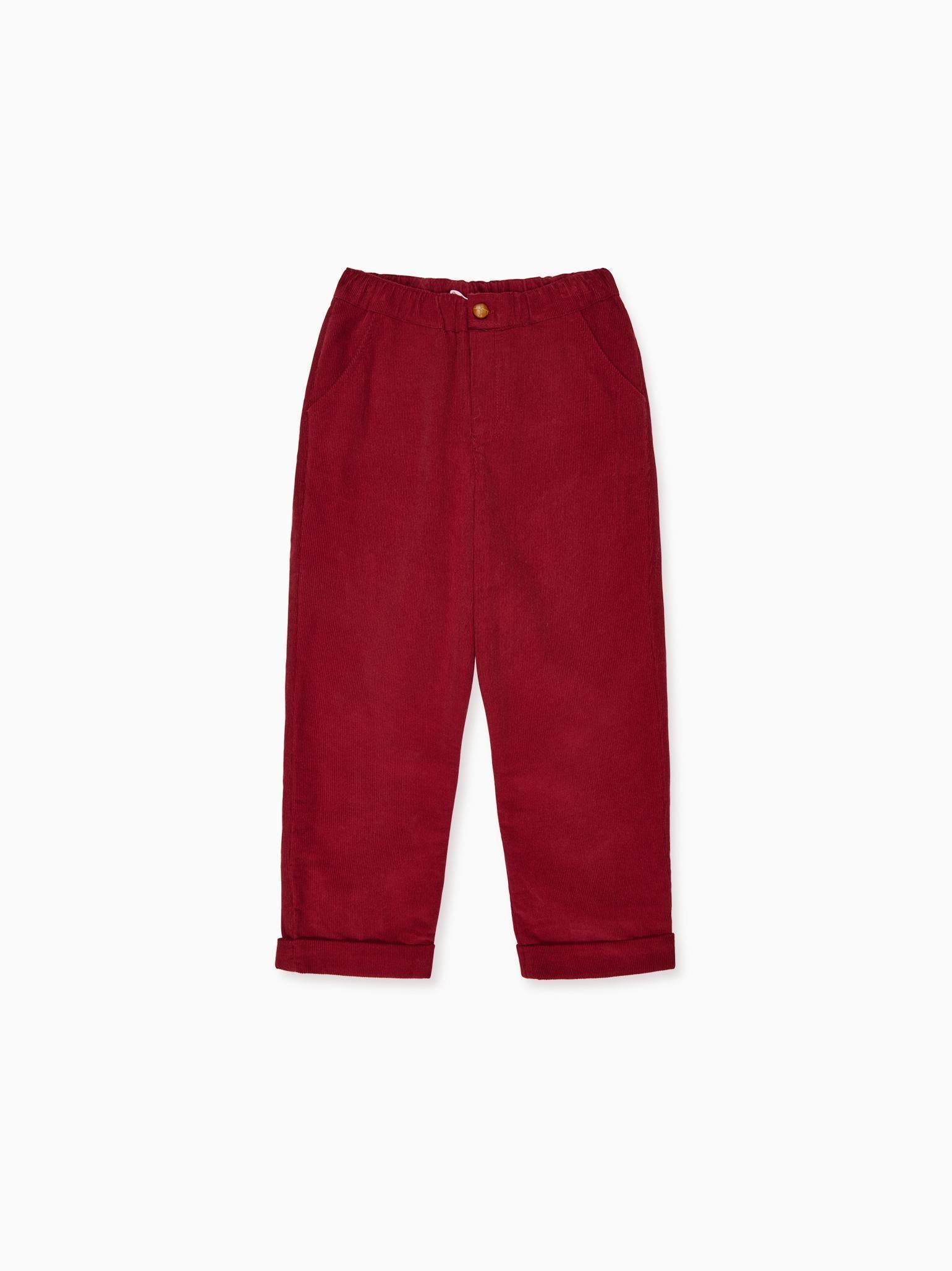 Burgundy Benito Corduroy Boy Trousers