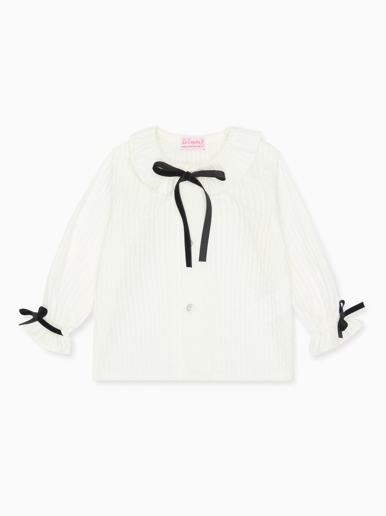 White Betty Long Sleeve Baby Girl Shirt