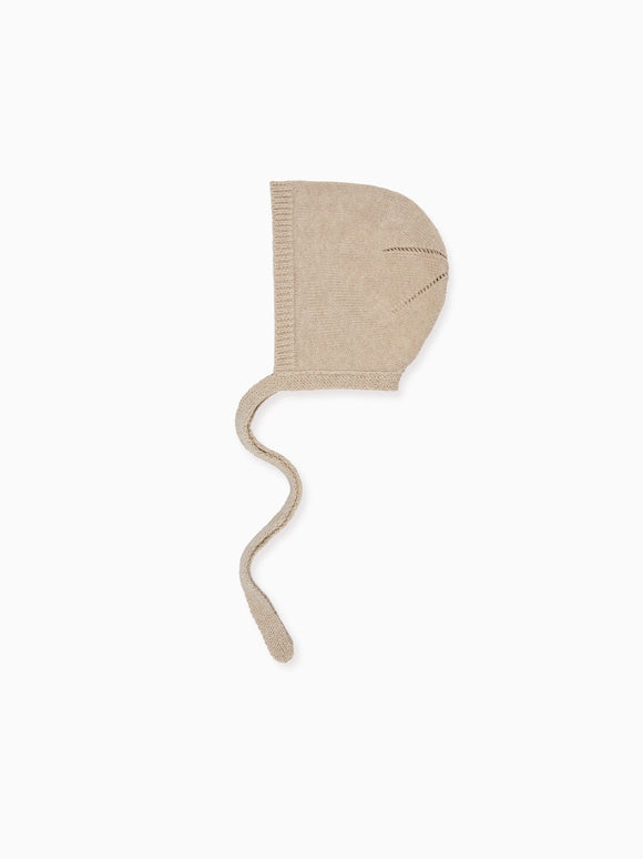 Taupe Bigal Cotton Baby Knitted Bonnet
