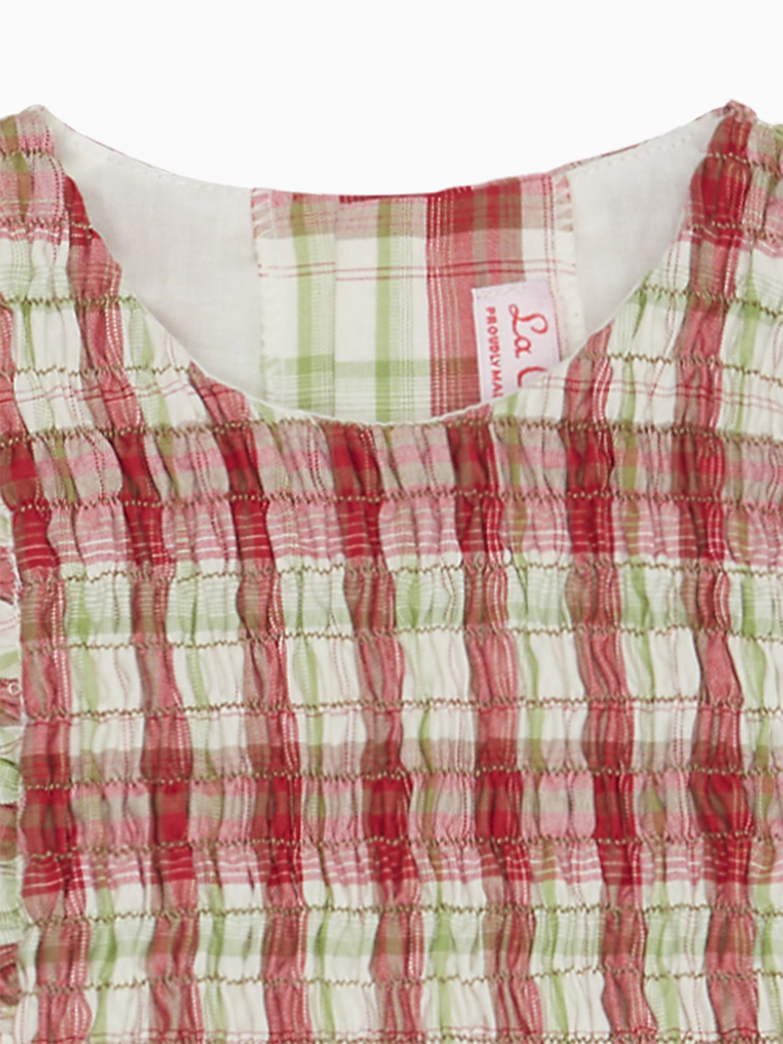 Red Check Blanca Girl Smock Dress