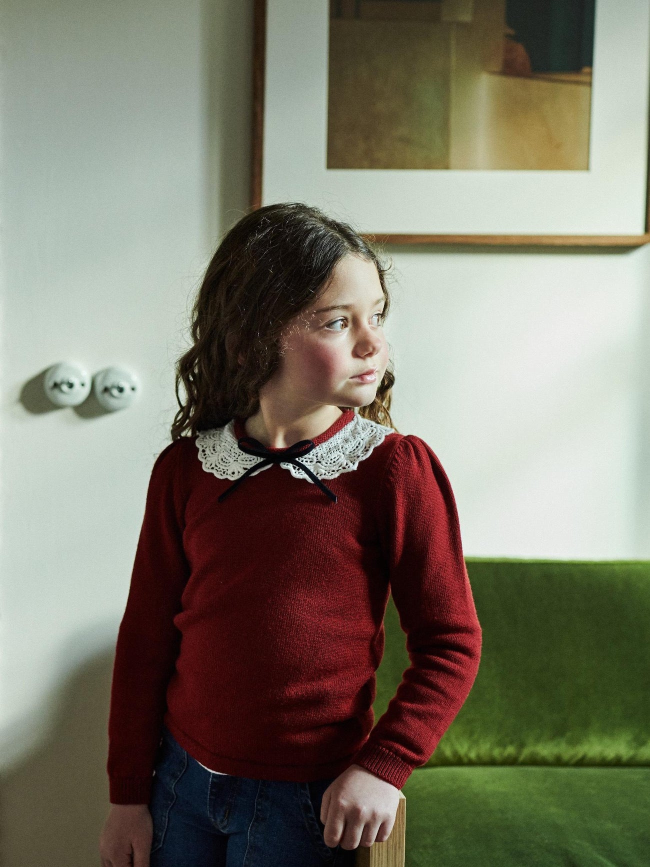 Burgundy Blanca Merino Girl Jumper