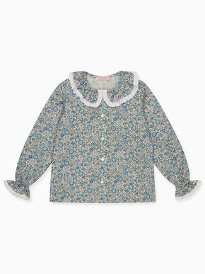 Blue Floral Anita Liberty Girl Shirt