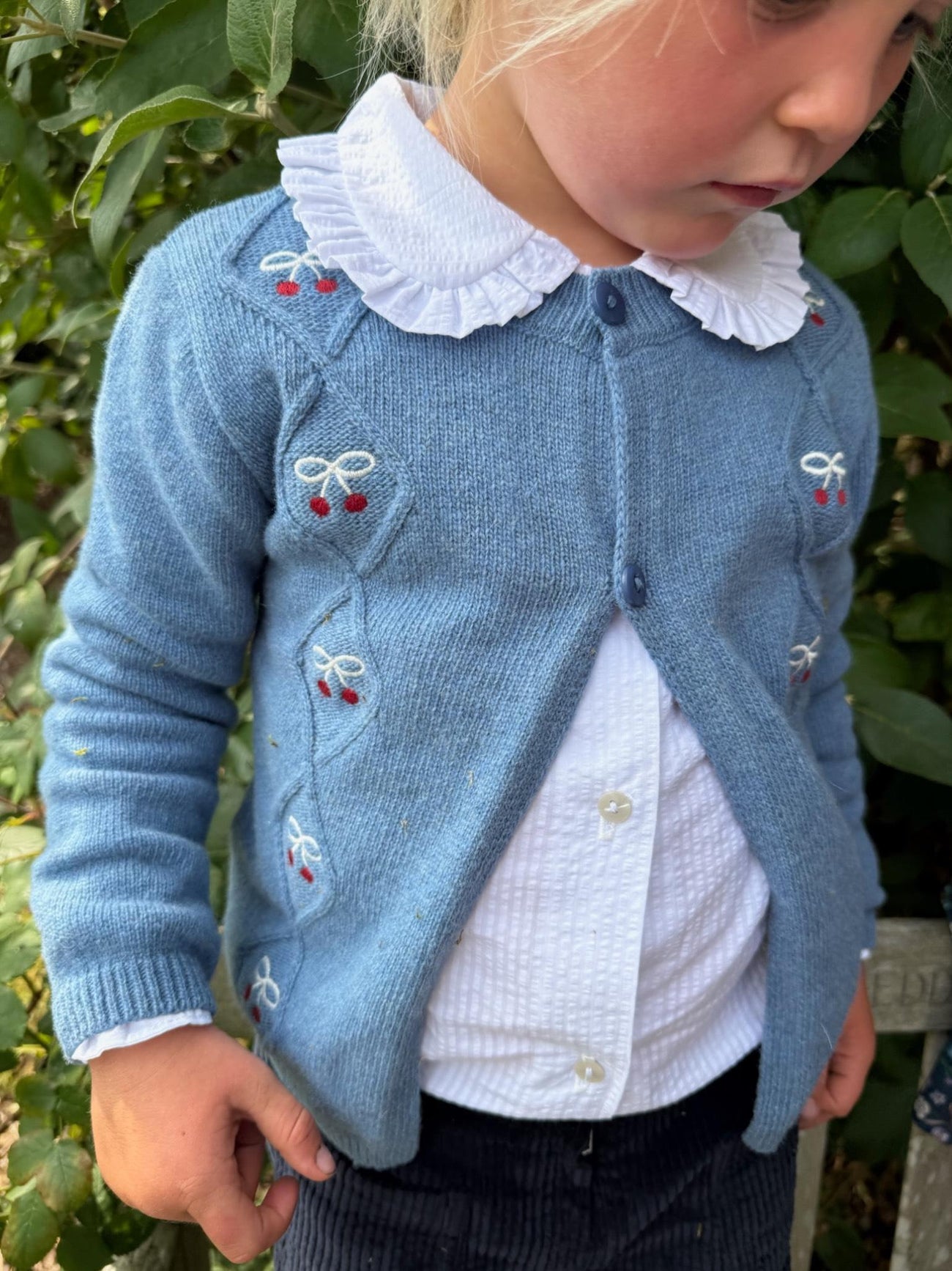Blue Leanor Merino Girl Cardigan