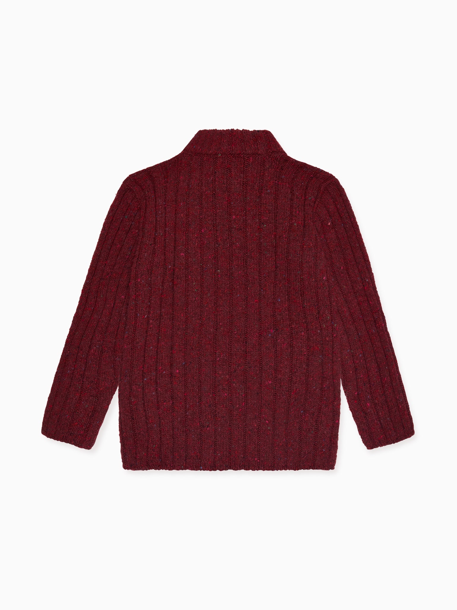 Burgundy Bolo Merino Boy Cardigan