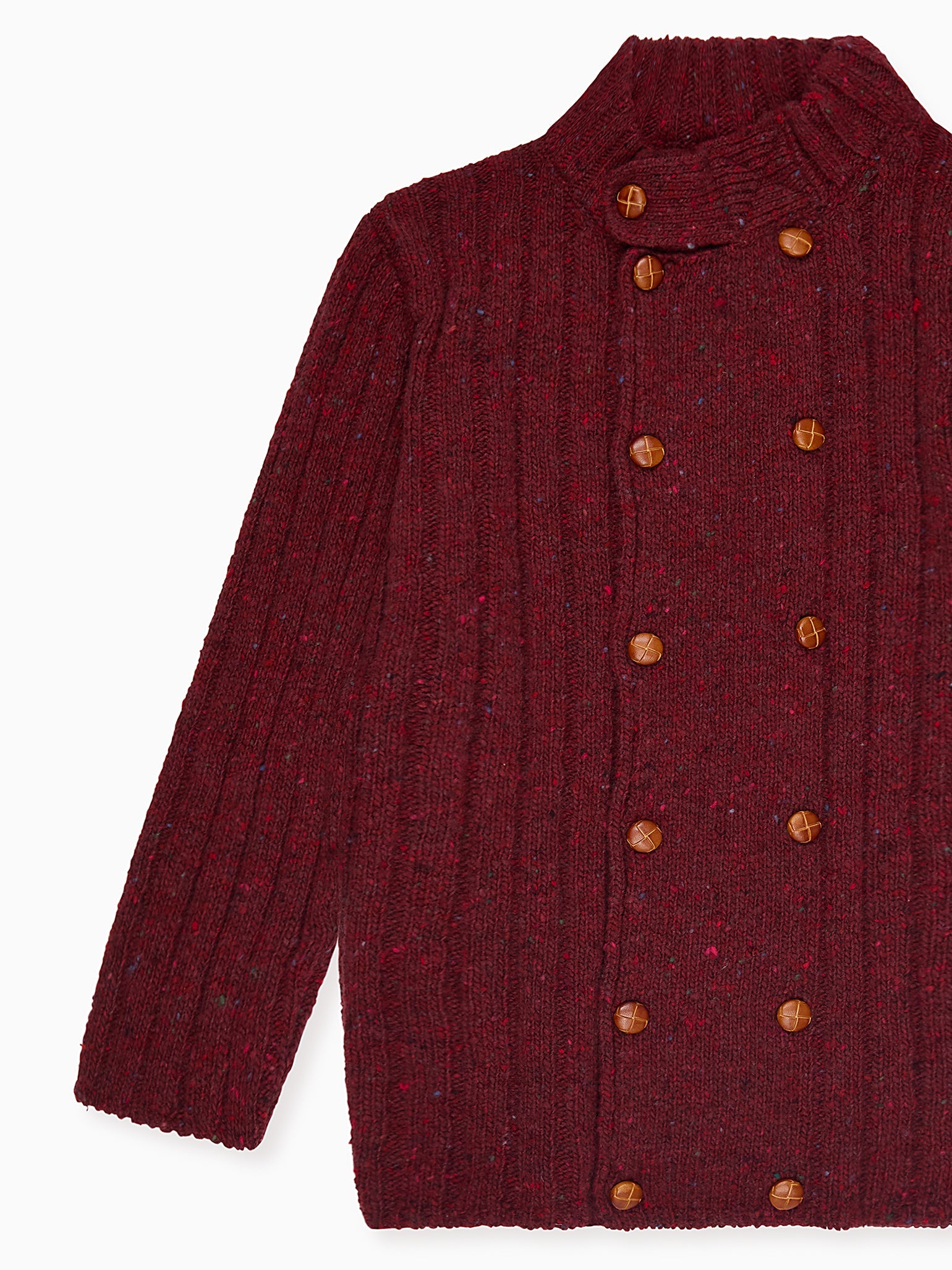 Burgundy Bolo Merino Boy Cardigan