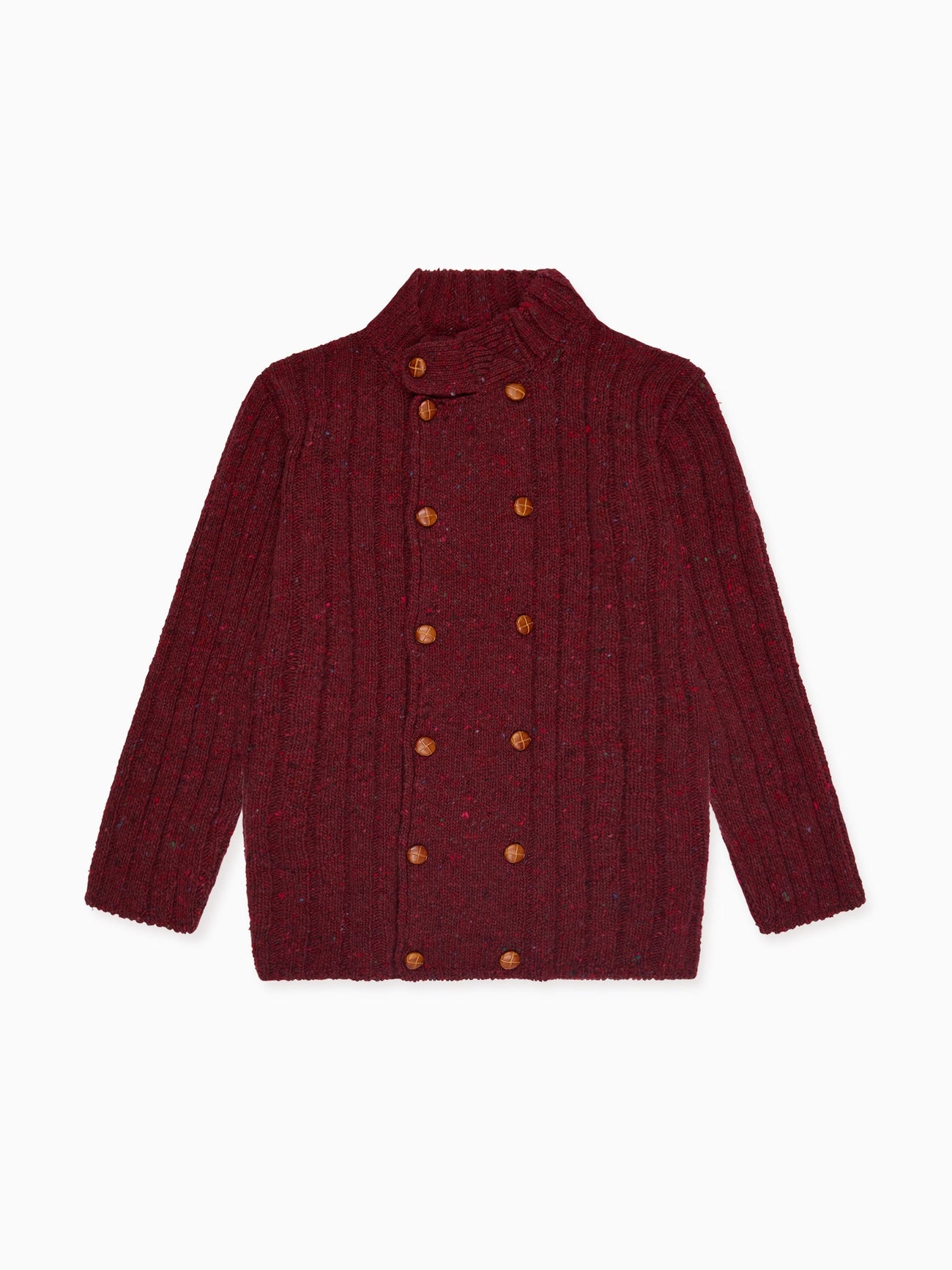 Burgundy Bolo Merino Boy Cardigan