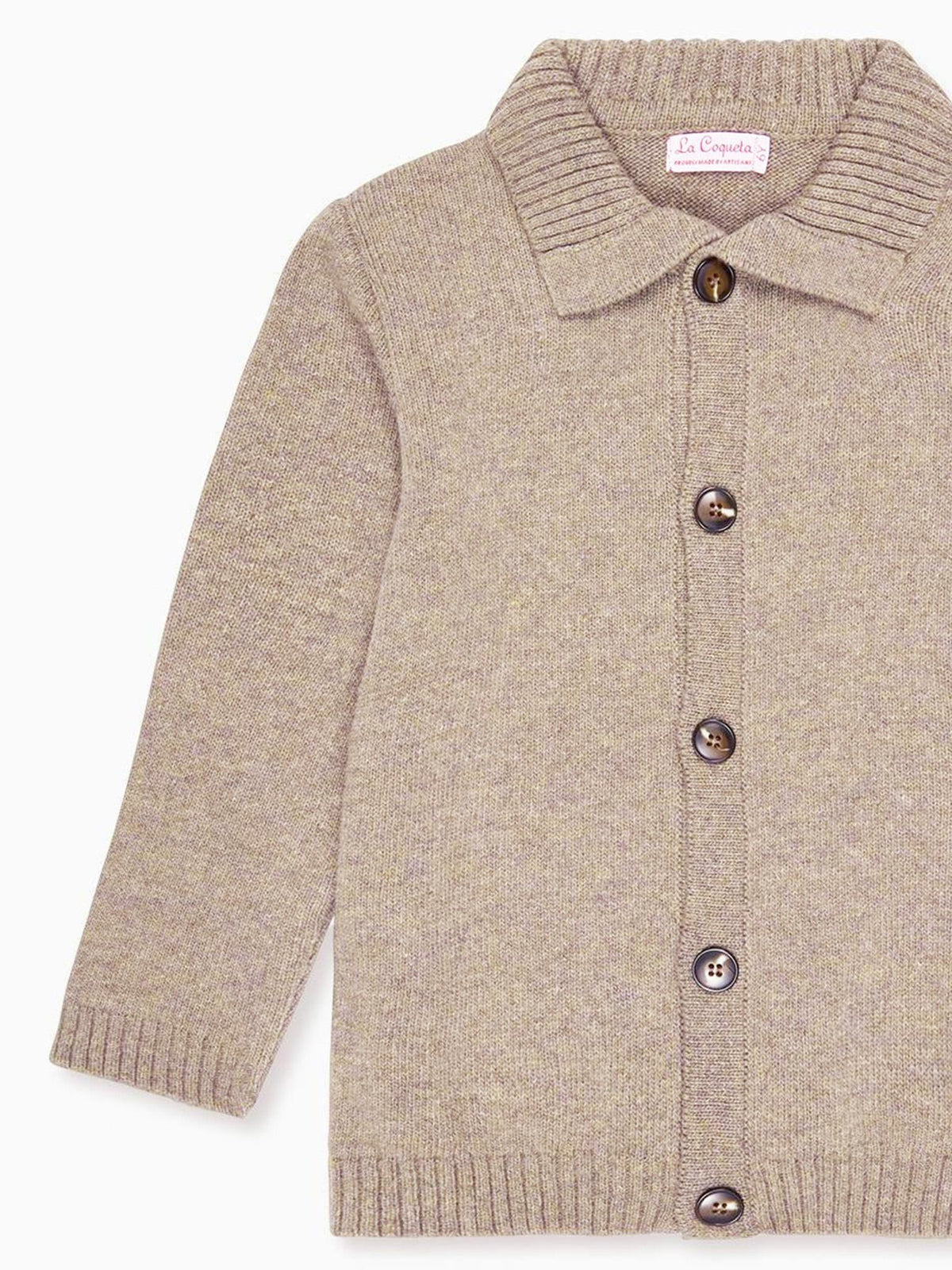 Taupe Brio Merino Boy Cardigan