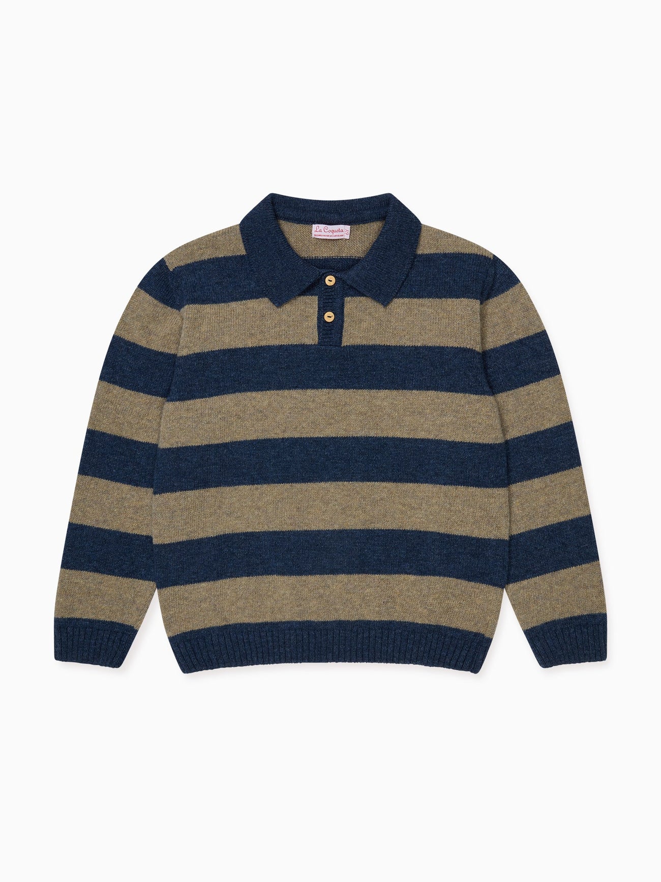 Taupe Stripe Brio Merino Boy Jumper