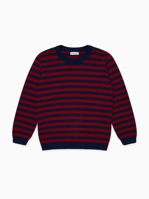 Burgundy Stripe Bromo Merino Boy Jumper