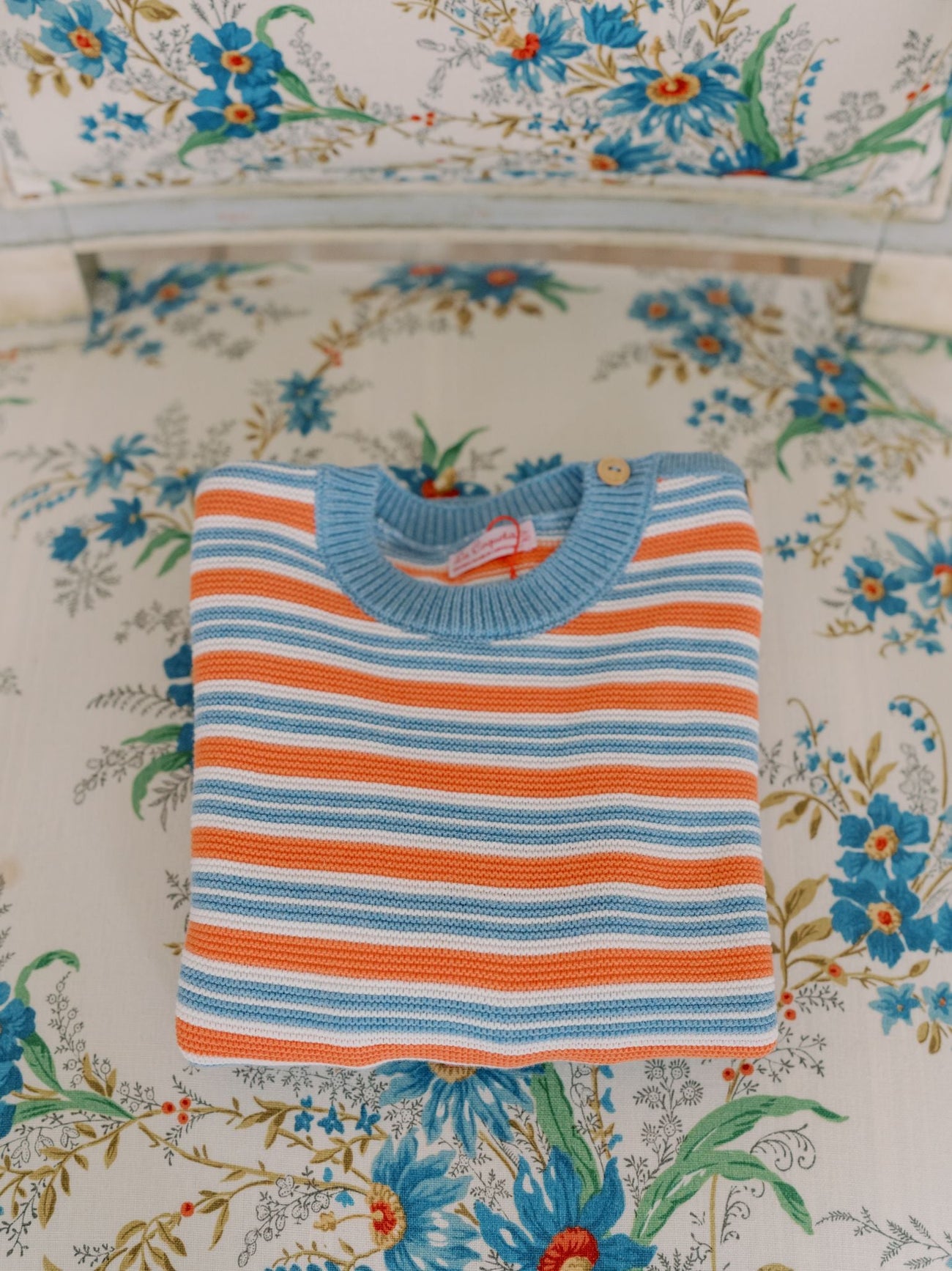 Coral Stripe Bromo Cotton Boy Jumper