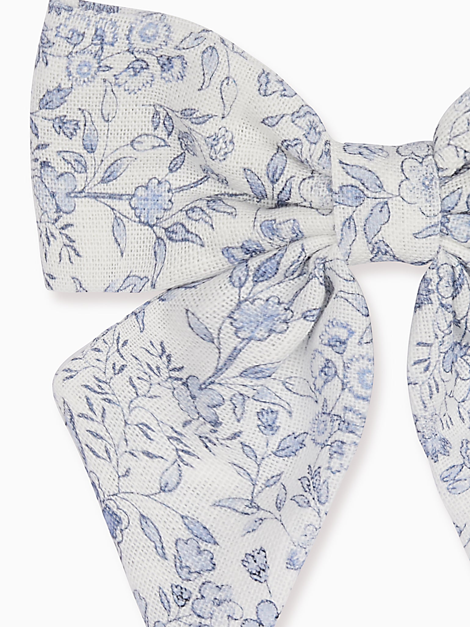 Dark Blue Floral Girl Large Bow Clip