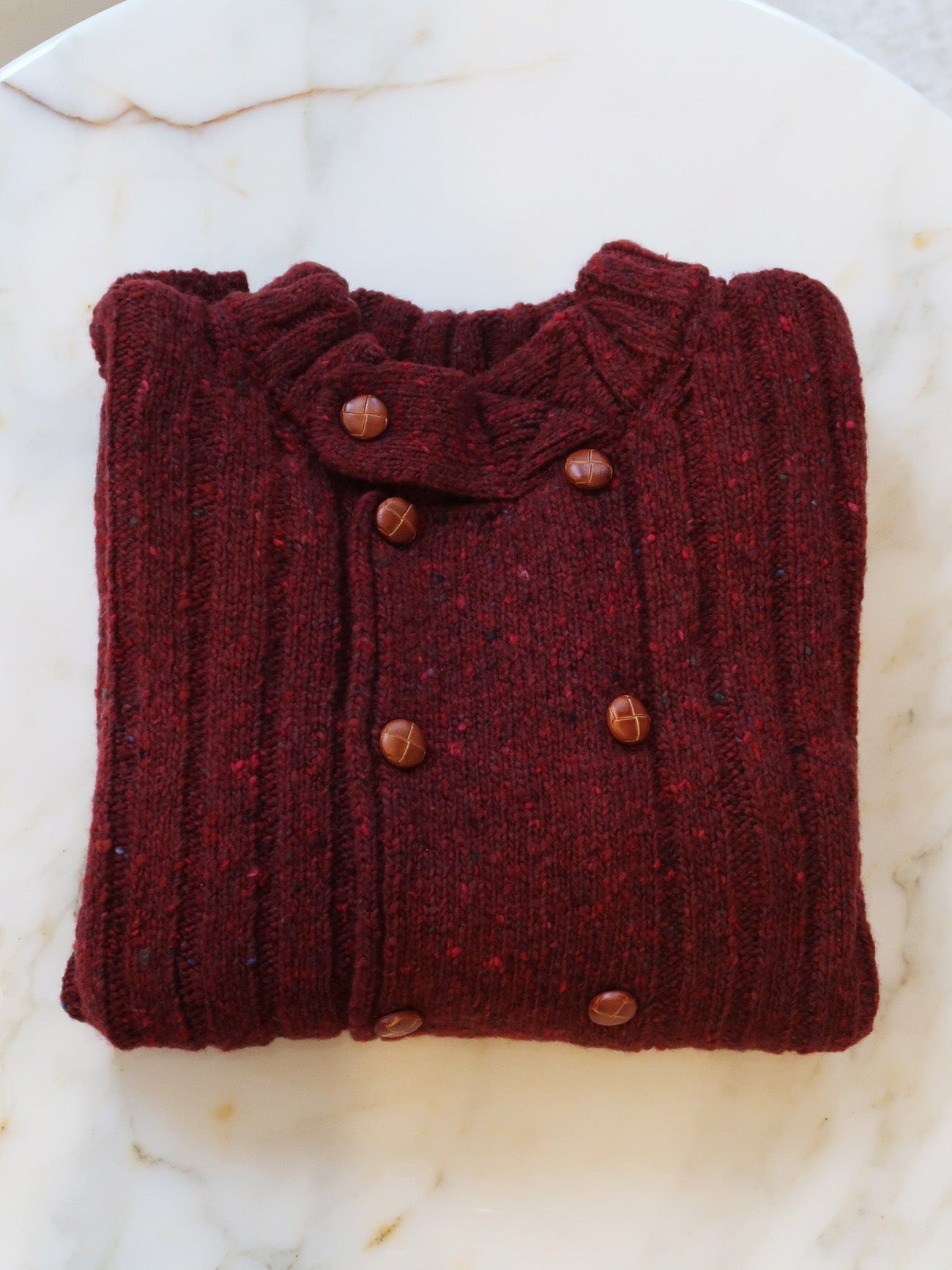 Burgundy Bolo Merino Boy Cardigan