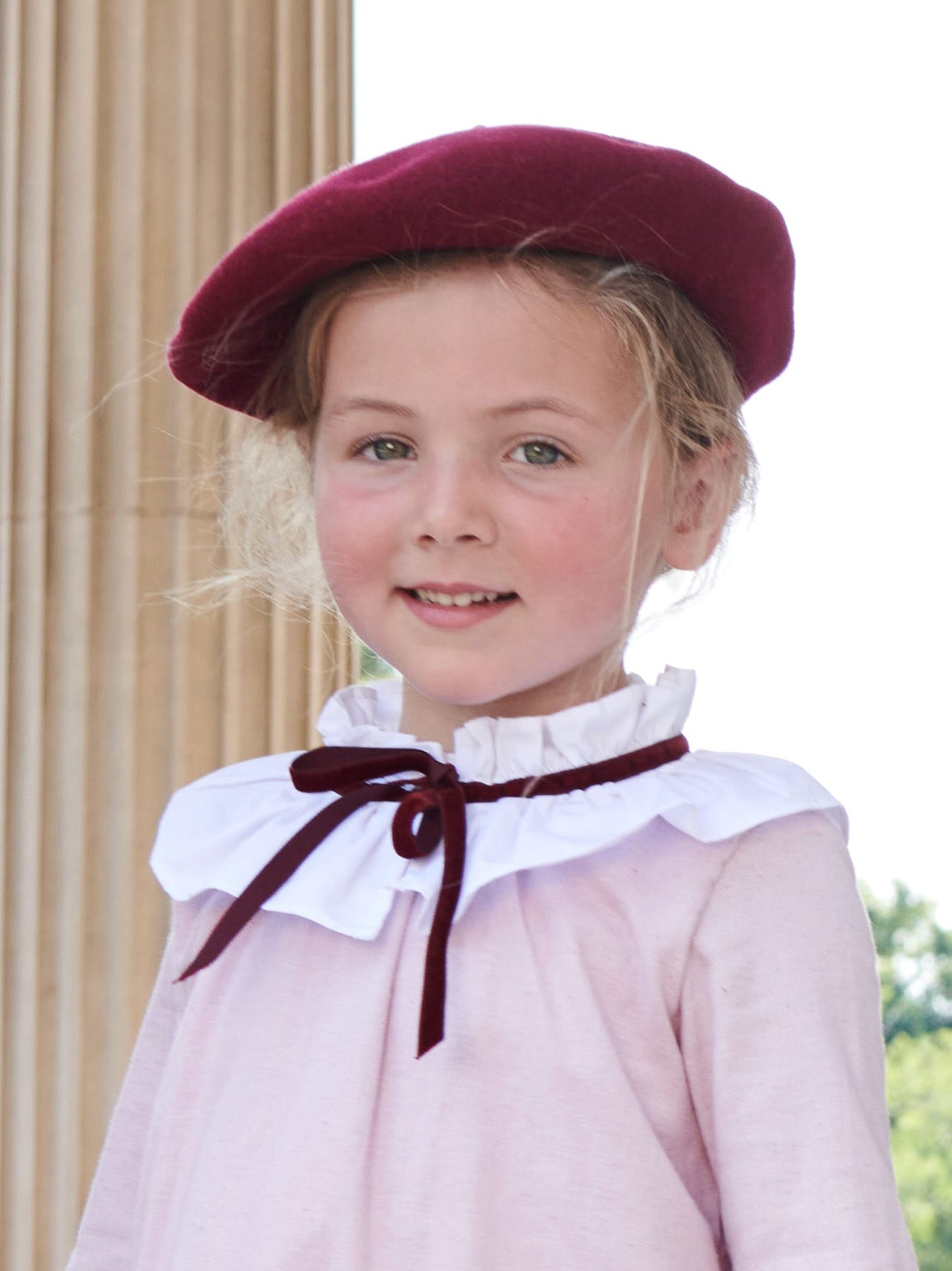 Burgundy Kids Wool Beret