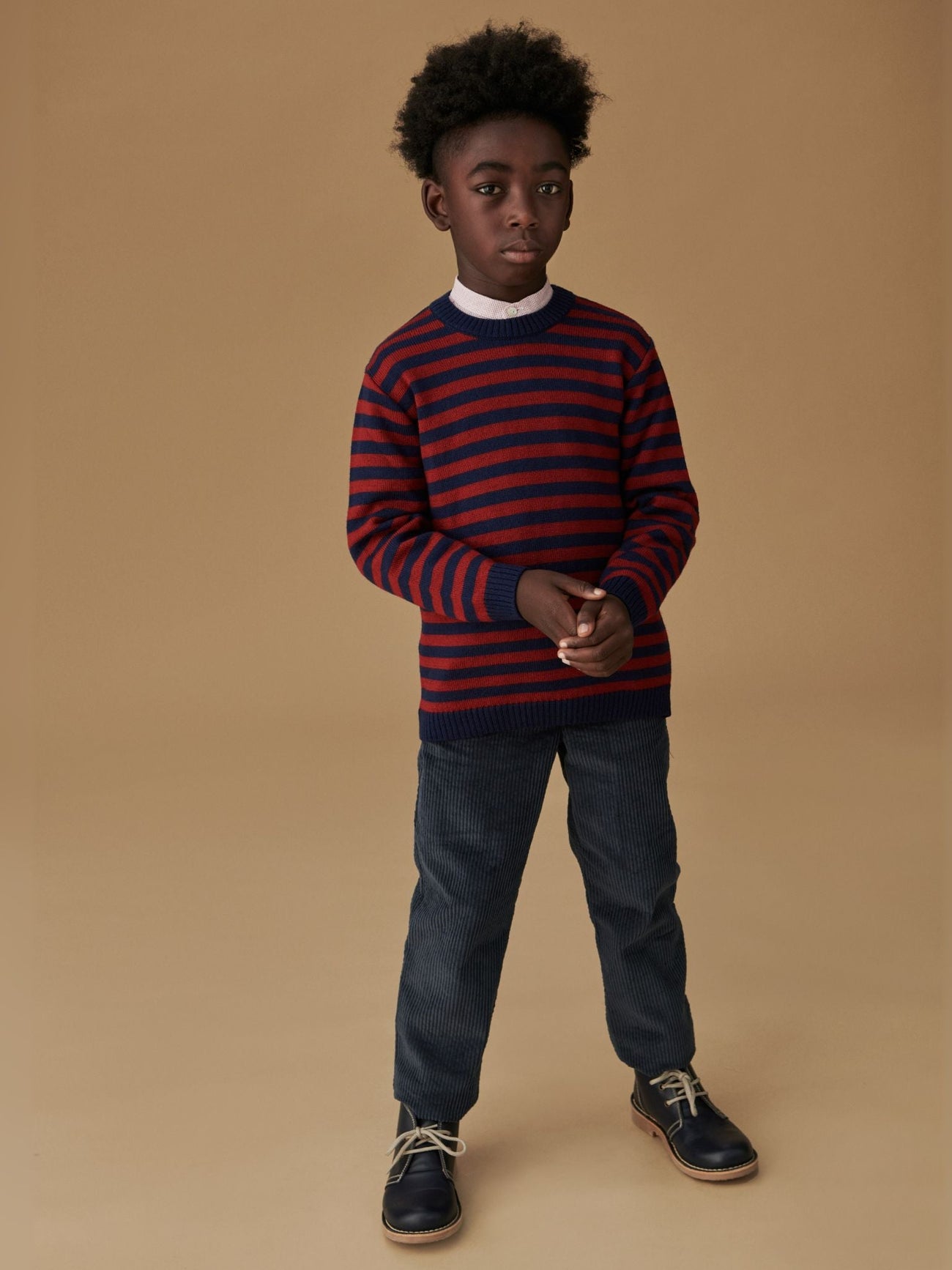 Burgundy Stripe Bromo Merino Boy Jumper