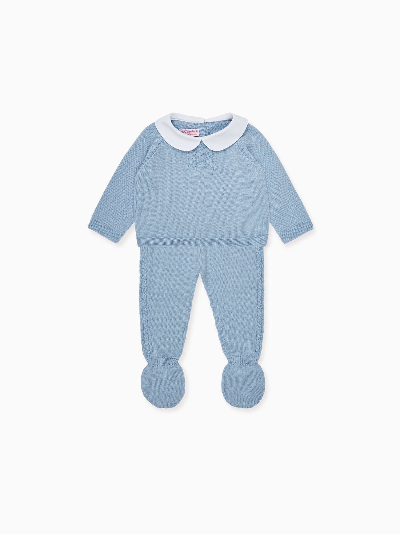 Dusty Blue Celyn Merino Baby Knitted Set