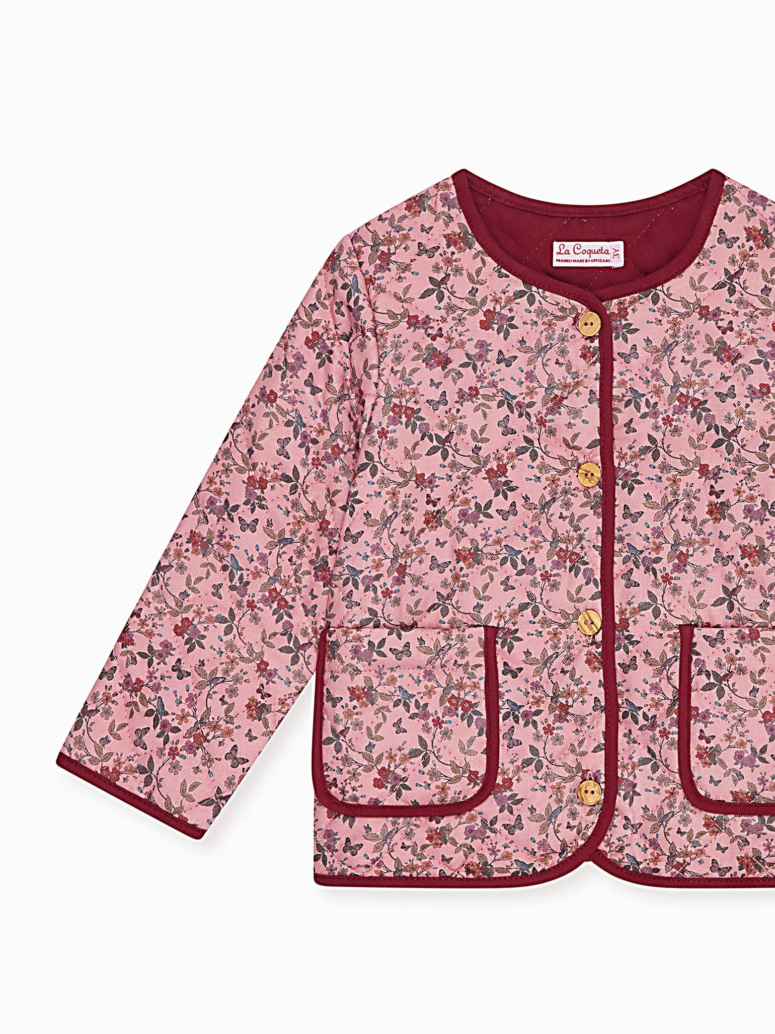 Dusty Pink Floral Calida Baby Girl Jacket