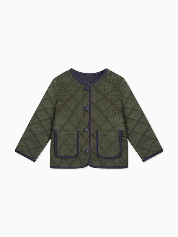 Olive Polka Dot Calida Baby Girl Jacket