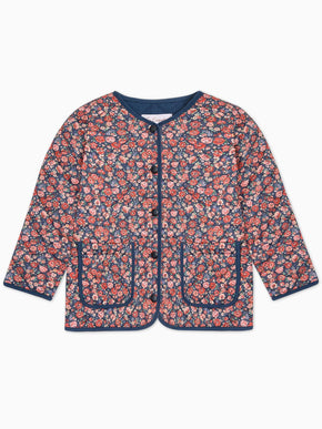 Navy Floral Calida Girl Jacket