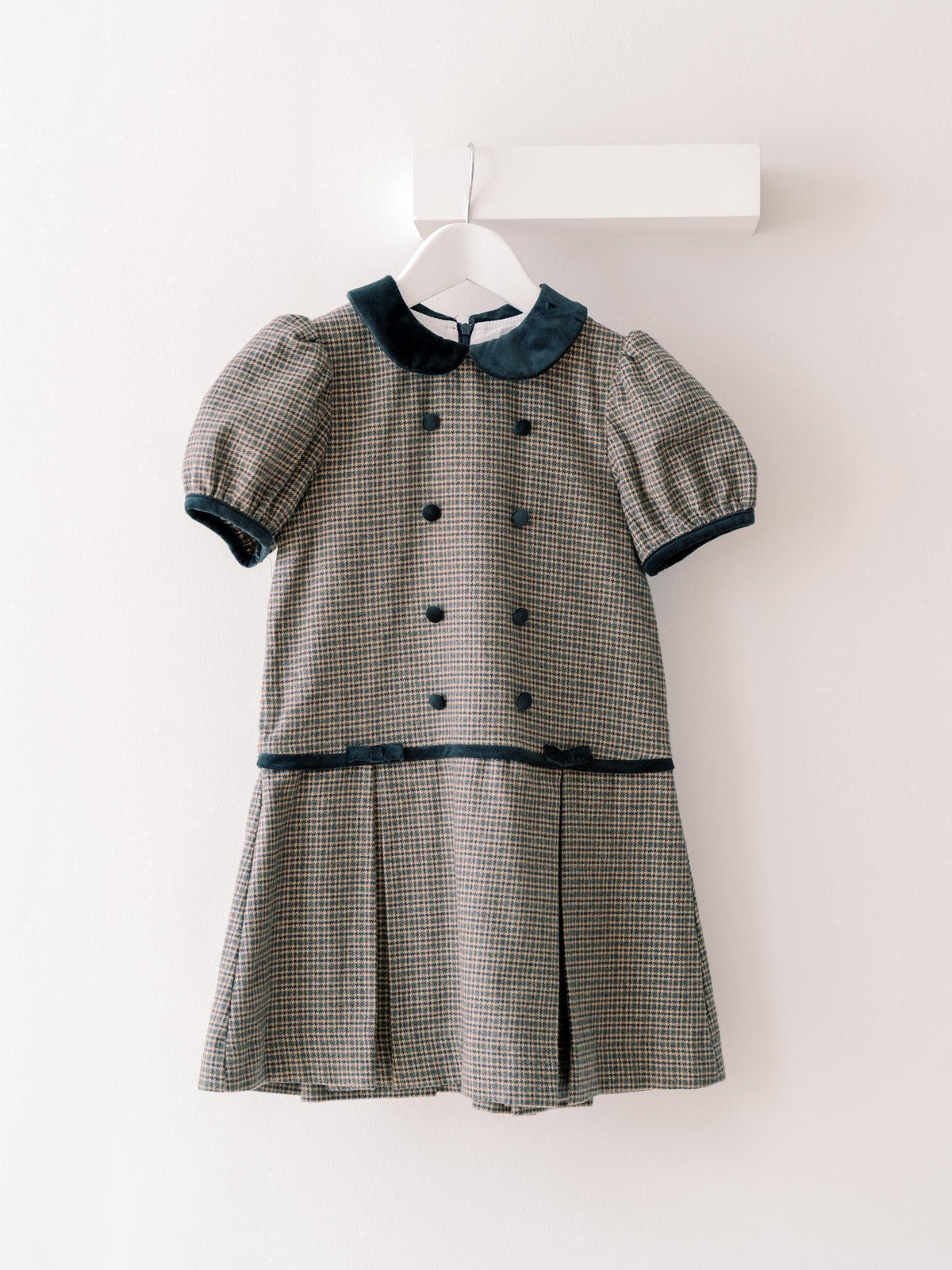 Brown Check Camala Girl Drop Waist Dress