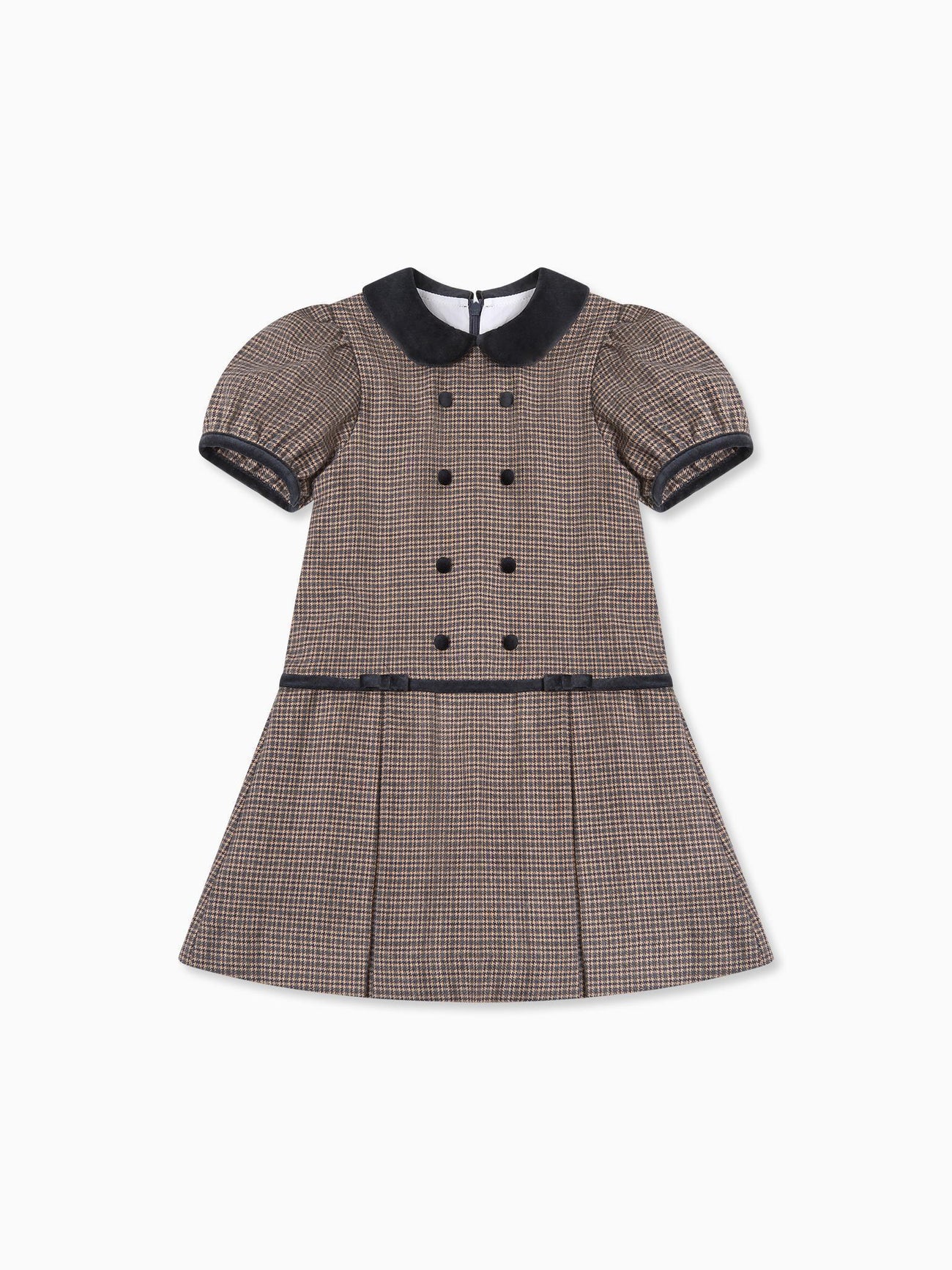 Brown Check Camala Girl Drop Waist Dress
