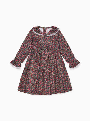 Navy Floral Camile Girl Dress