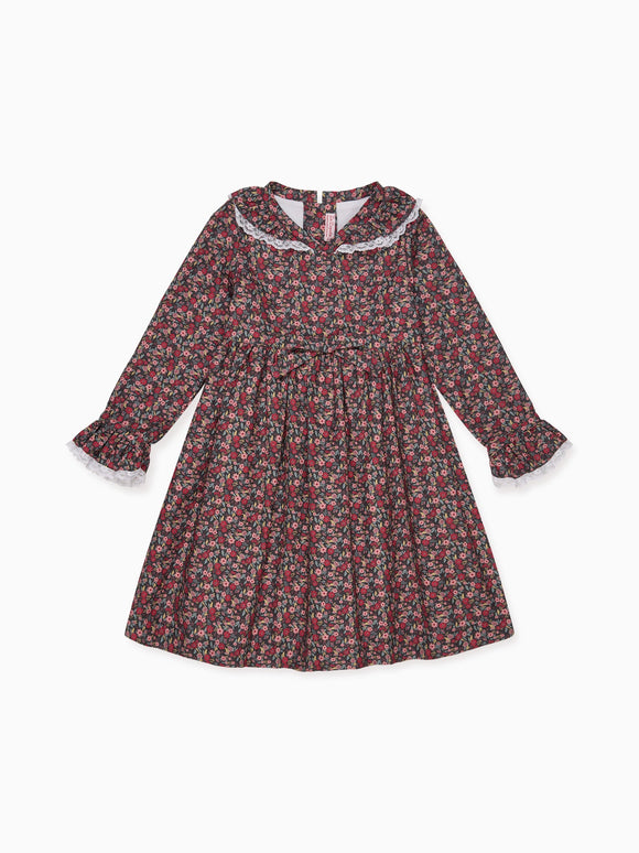 Navy Floral Camile Girl Dress