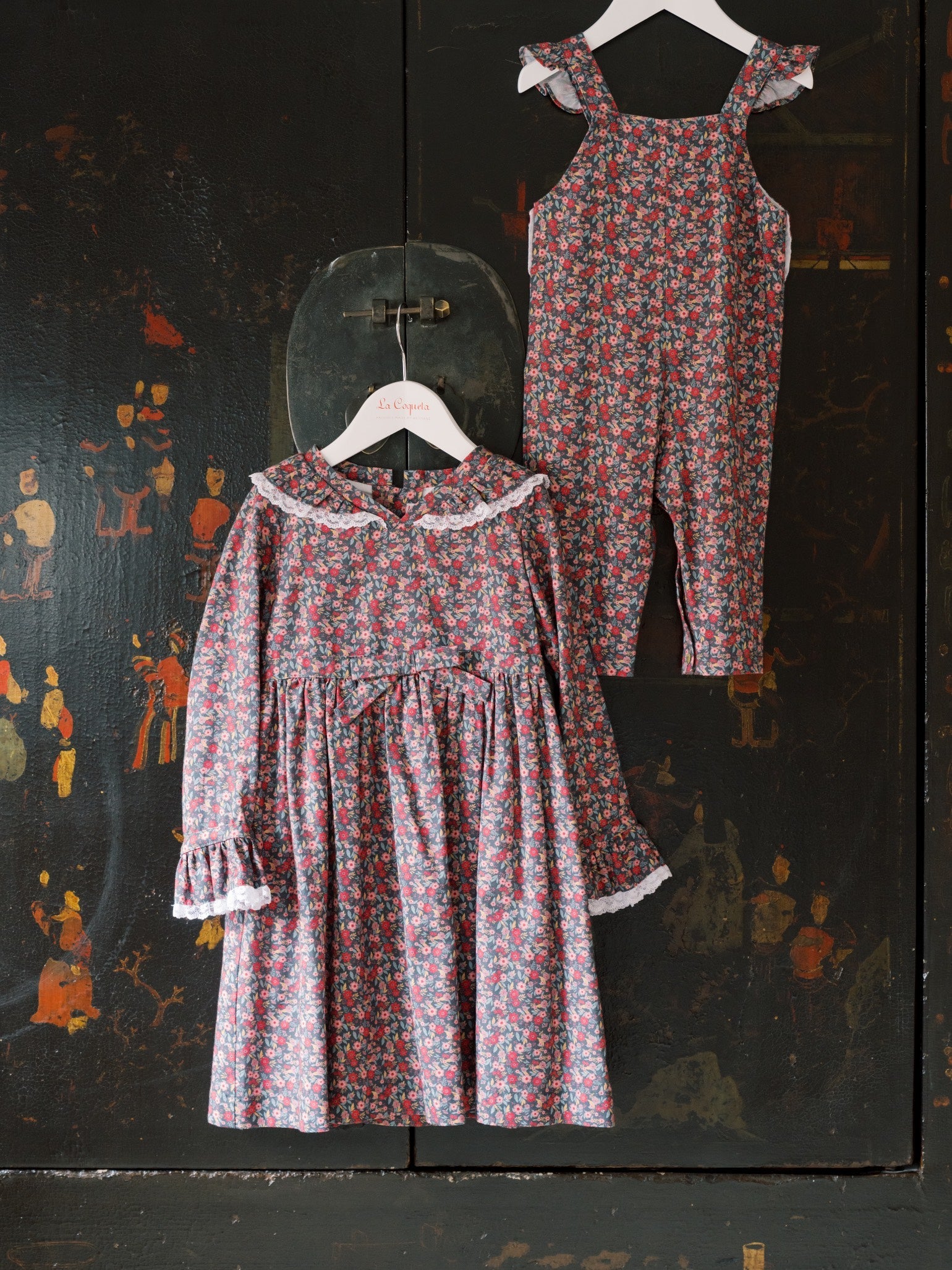 Navy Floral Camile Girl Dress