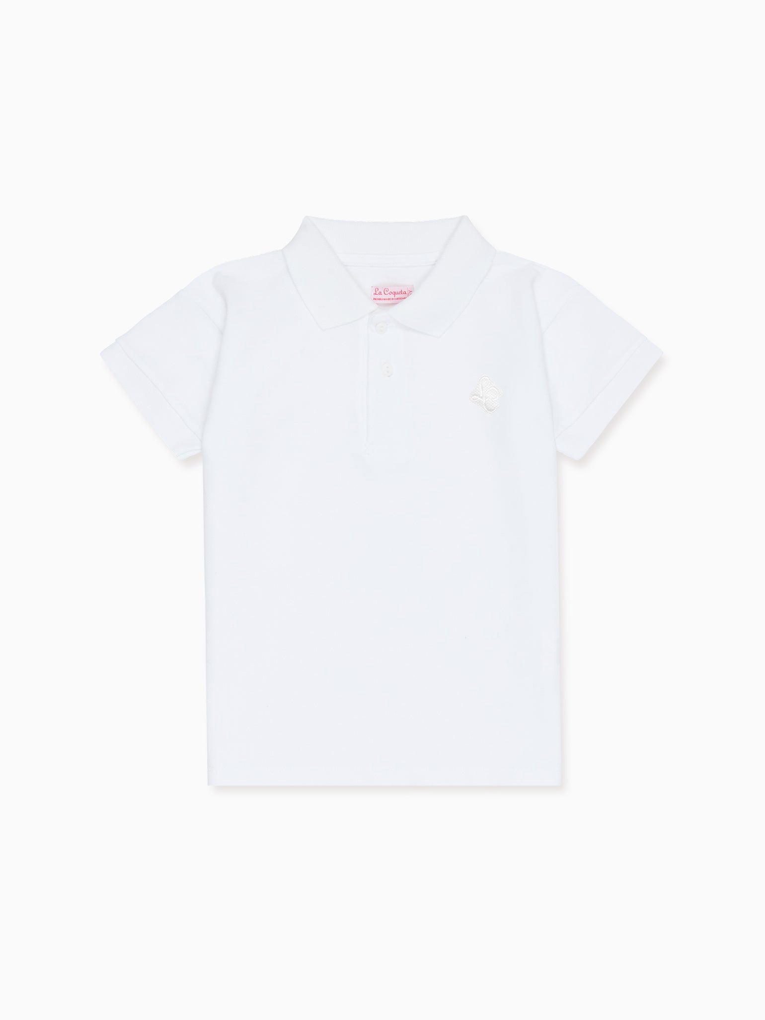White Camilo Boy Polo Shirt