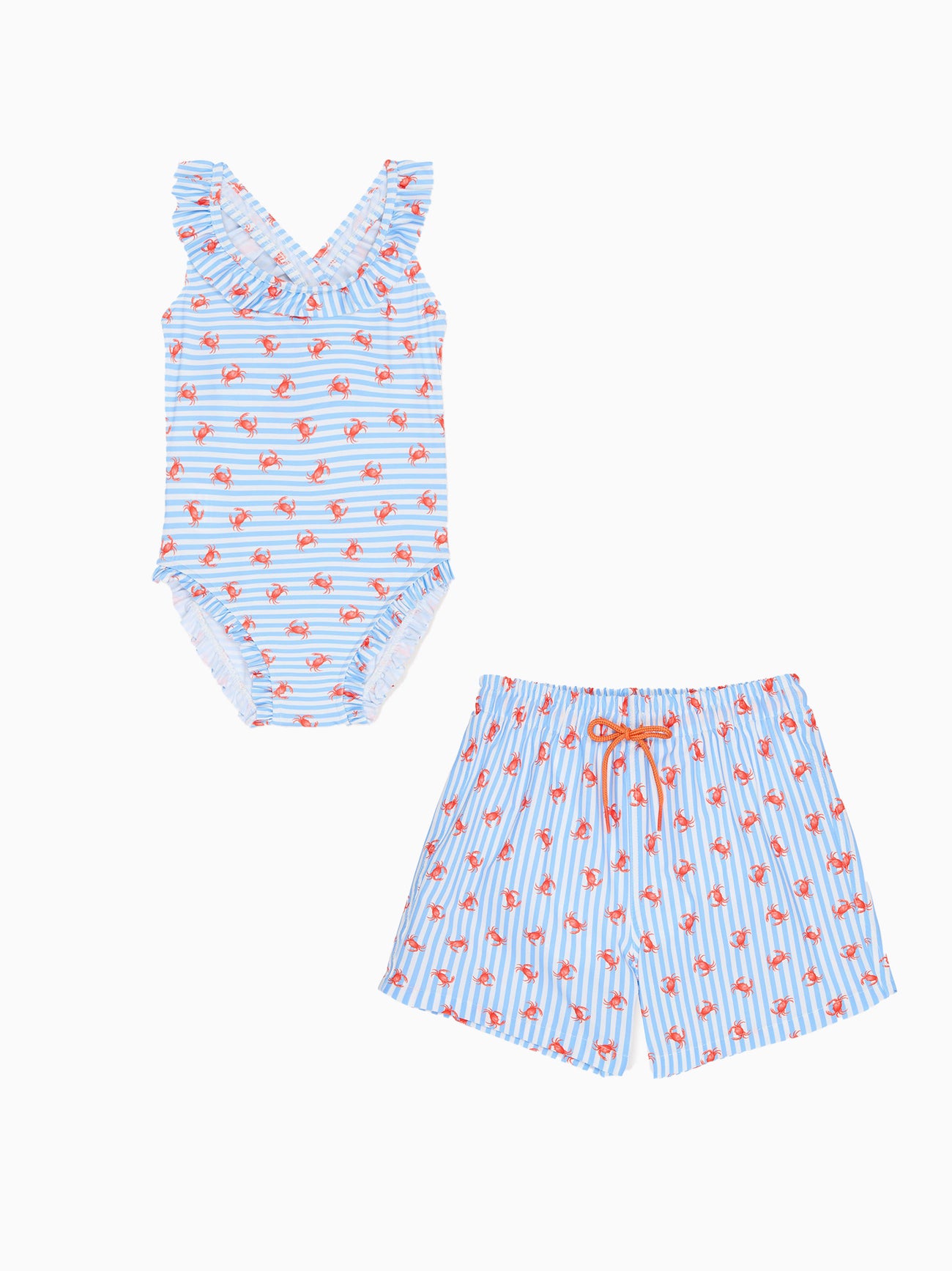 Caranjo Girl Swimsuit & Bravo Boy Swim Short Outfit Bundle