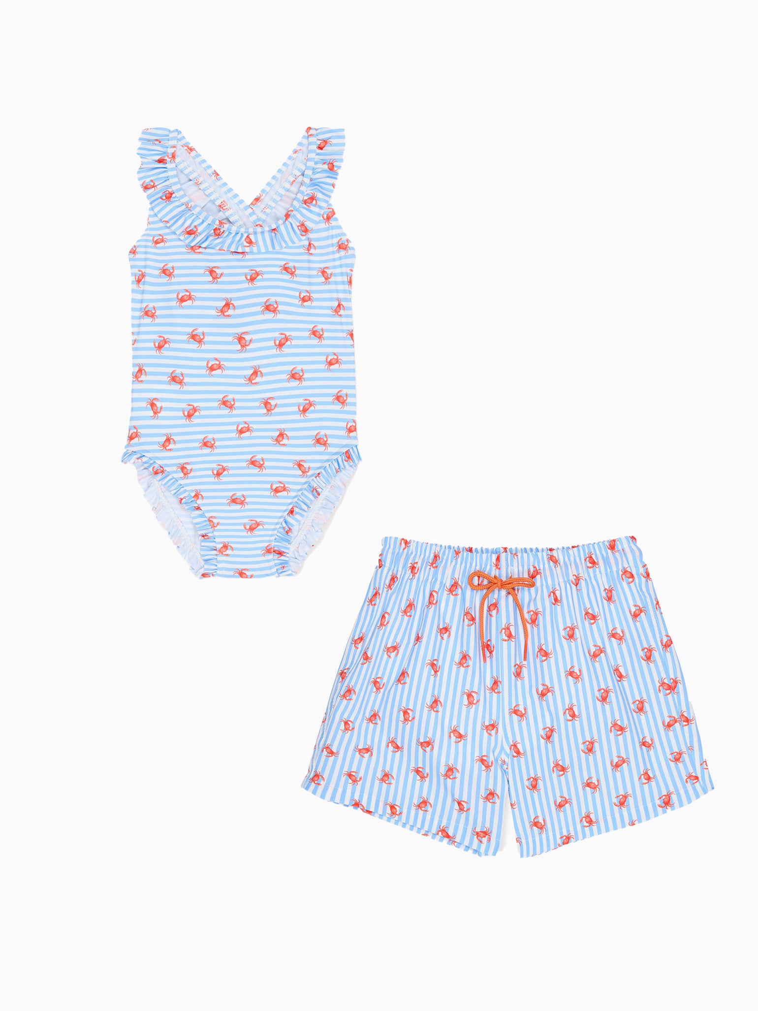 Caranjo Girl Swimsuit & Bravo Boy Swim Short Outfit Bundle