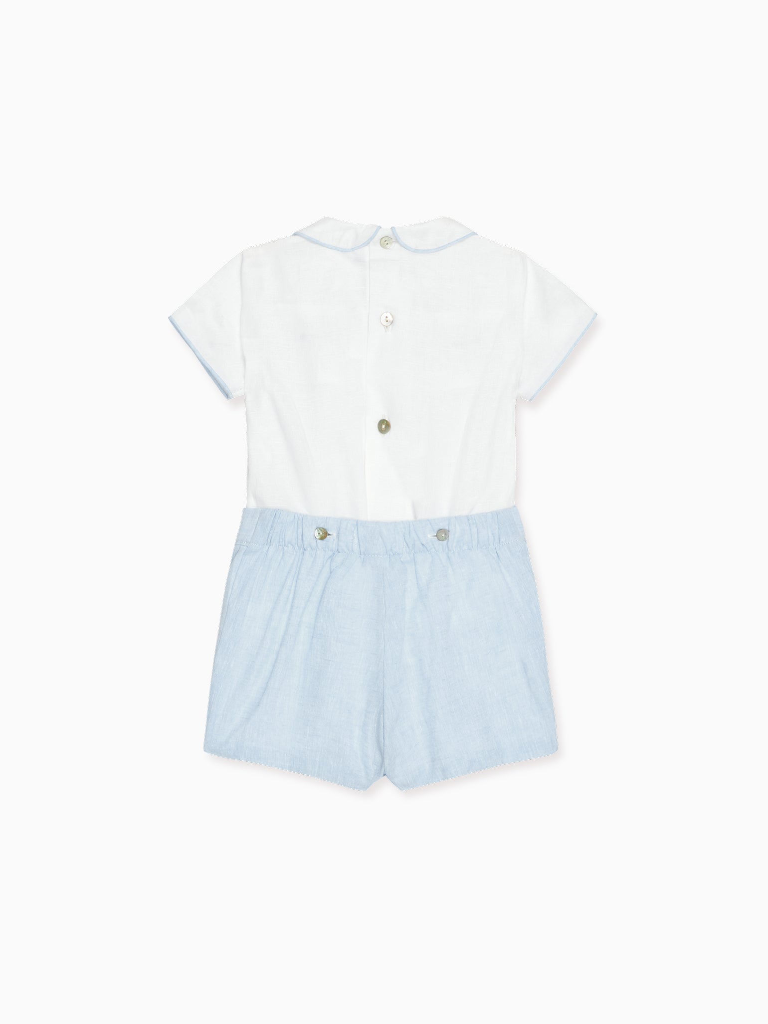 Dusty Blue Carlina Baby Boy Hand-Smocked Set