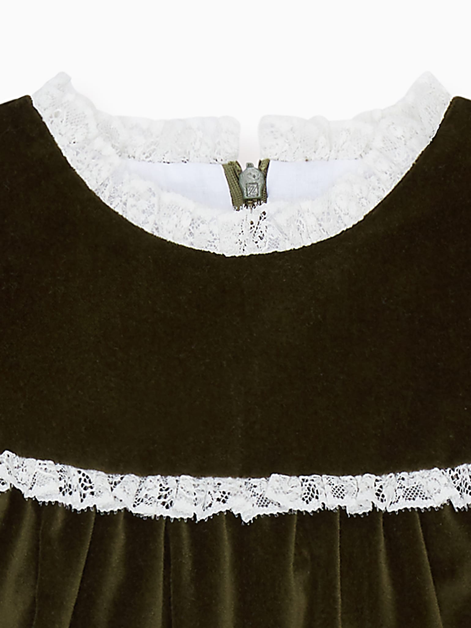 Green Carolina Girl Velvet Empire Dress