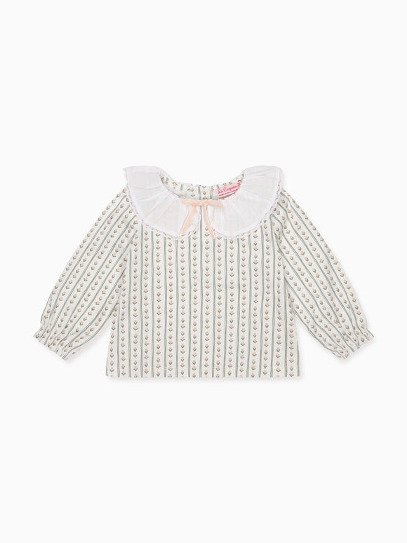 Sage Stripe Clareta Baby Top