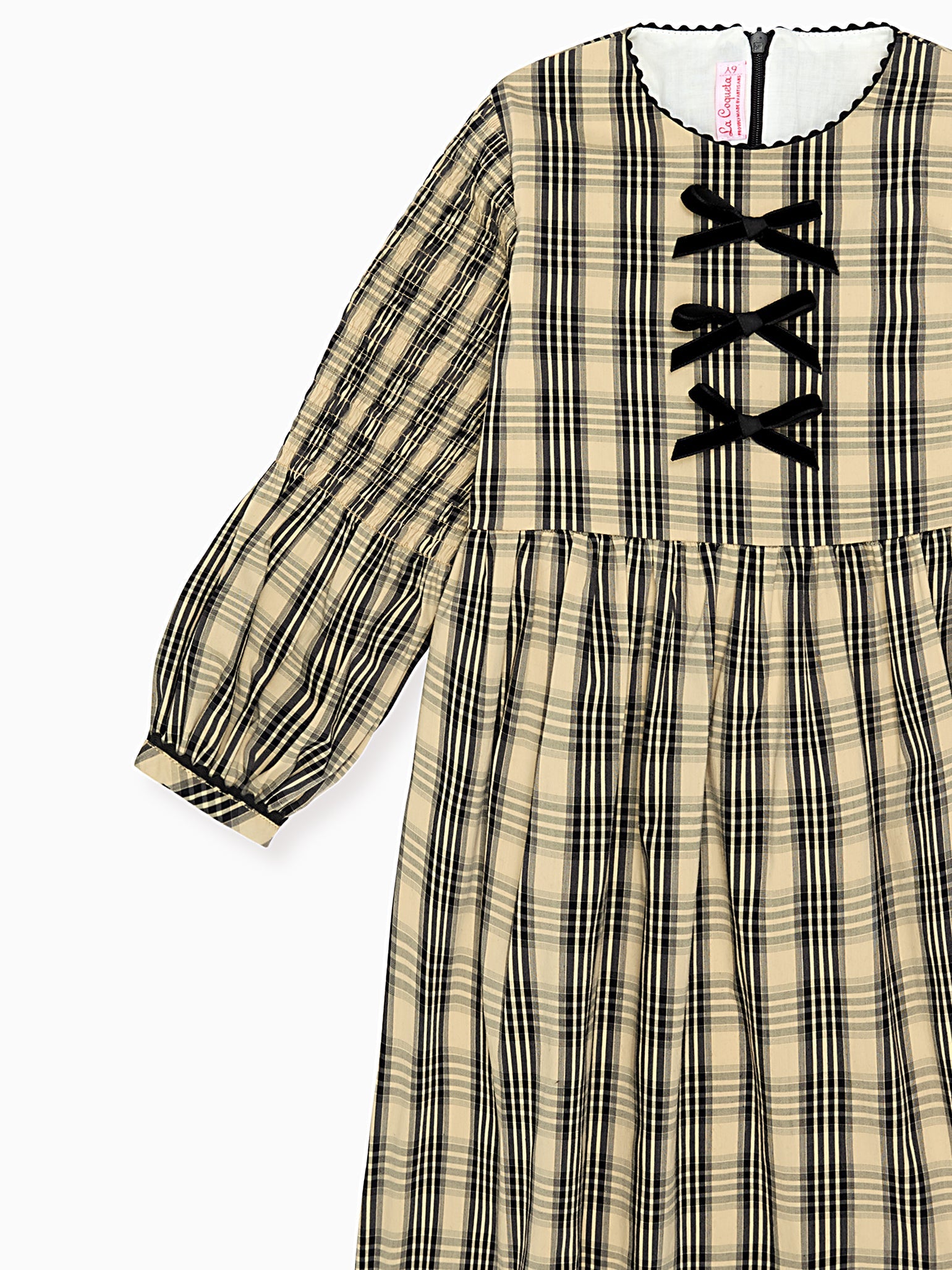 Sand Check Claudette Girl Dress