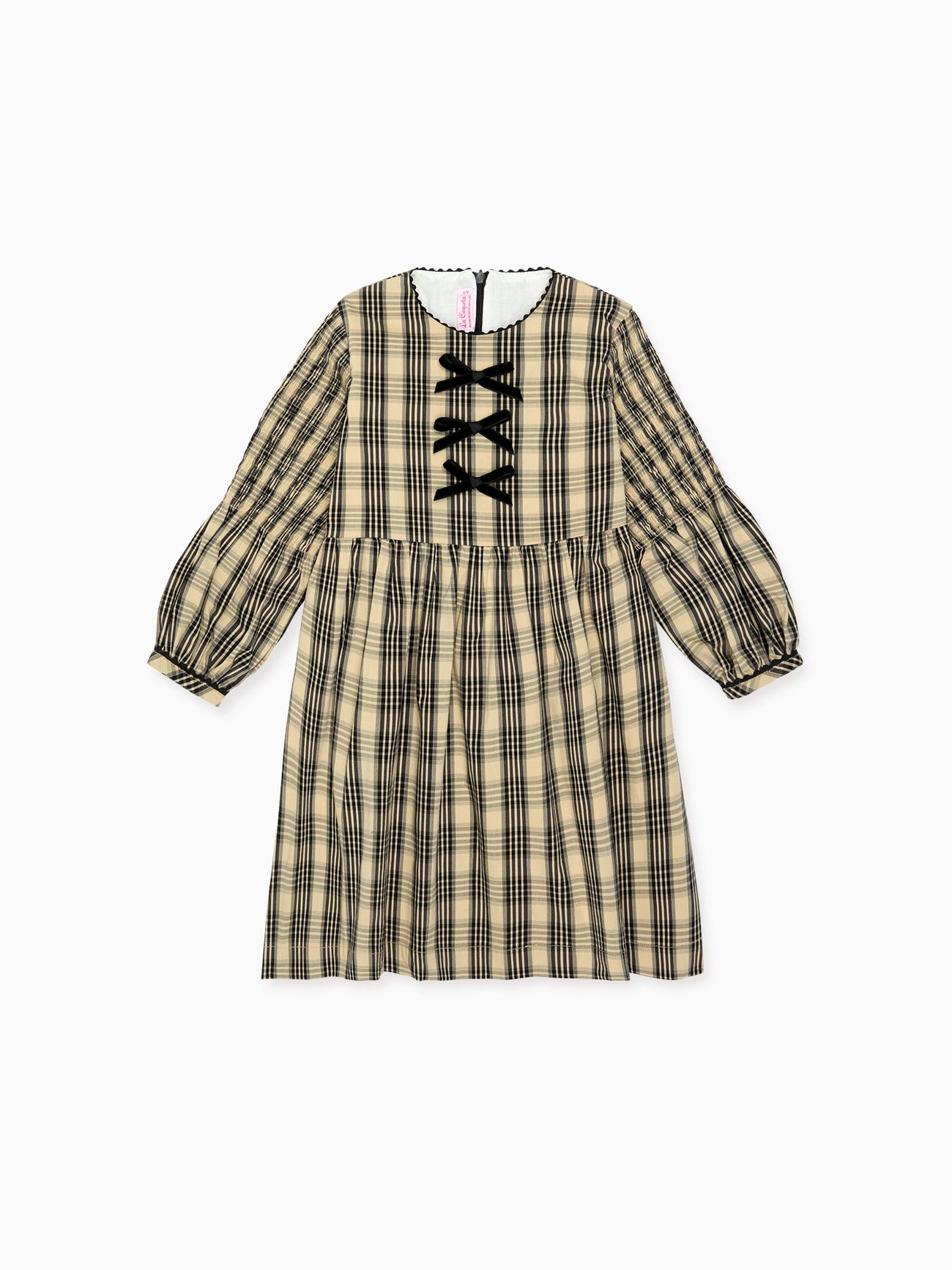 Sand Check Claudette Girl Dress