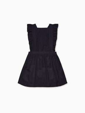 Navy Cora Corduroy Girl Pinafore Skirt
