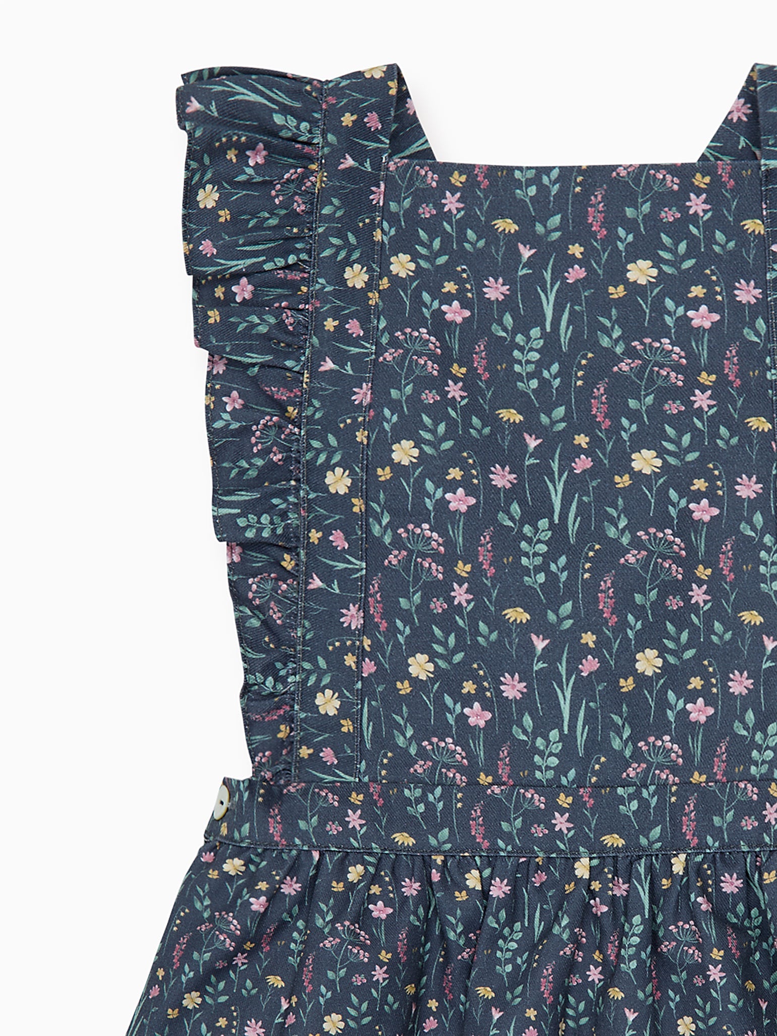 Navy Floral Cora Girl Pinafore Skirt