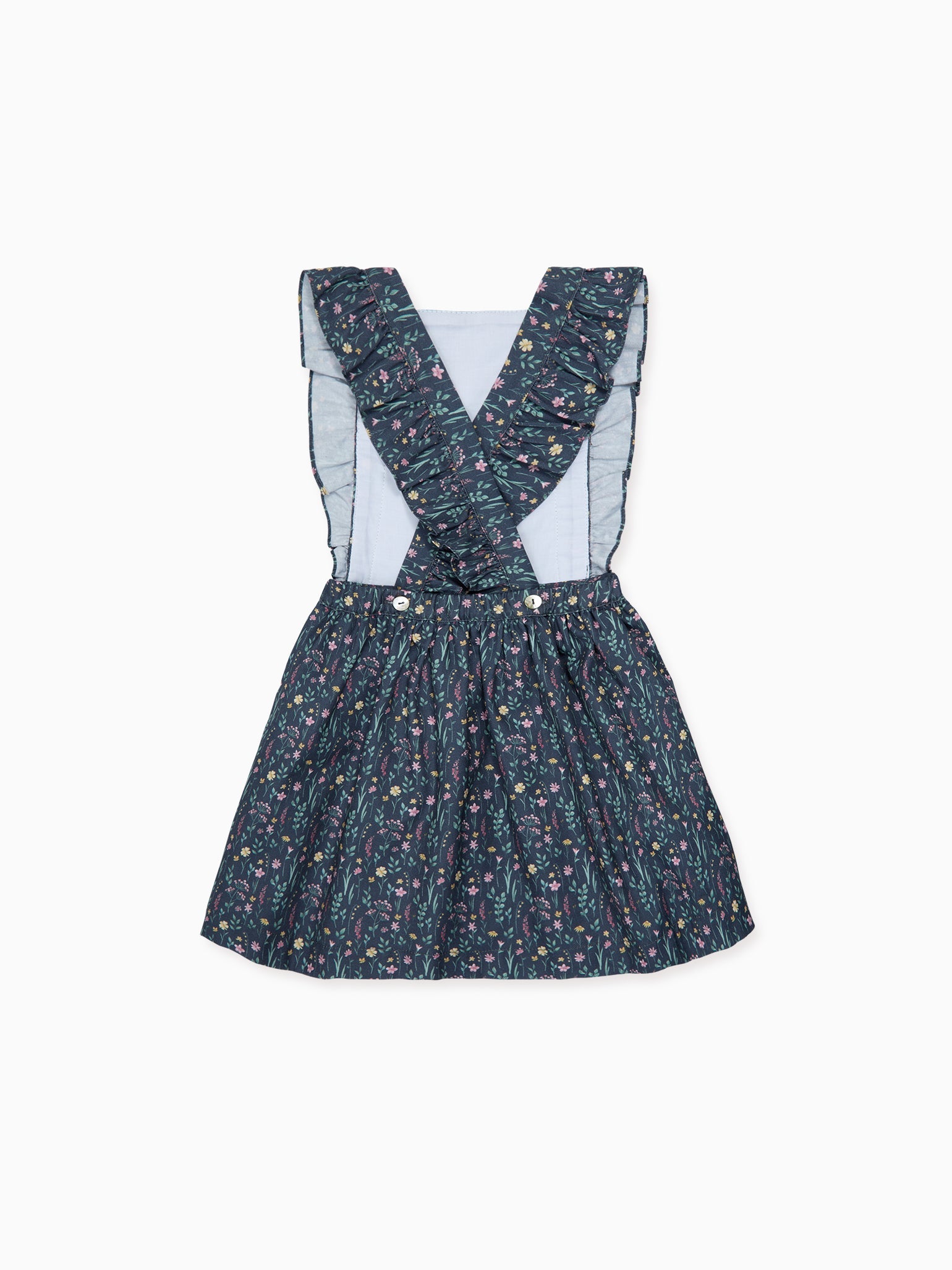 Navy Floral Cora Girl Pinafore Skirt