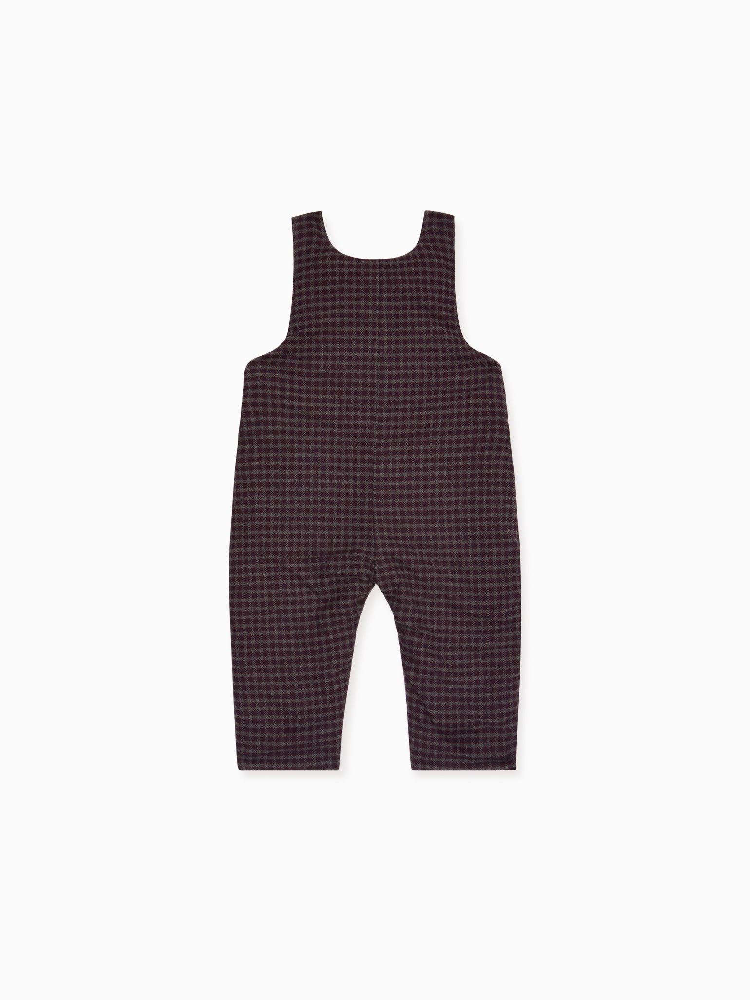 Burgundy Check Coroza Baby Dungarees