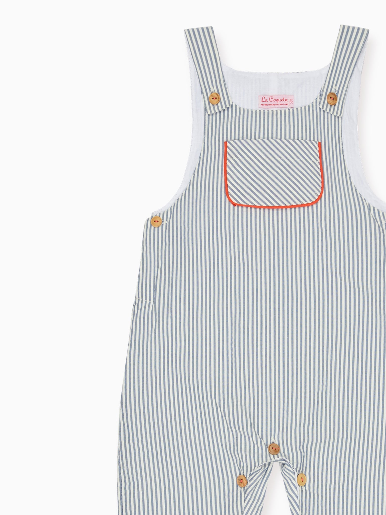 Navy Stripe Coroza Baby Dungarees