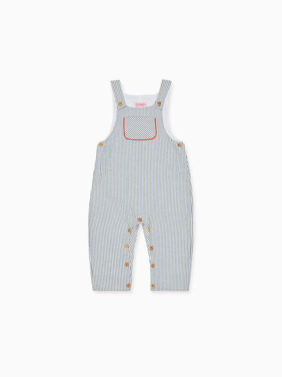 Navy Stripe Coroza Baby Dungarees