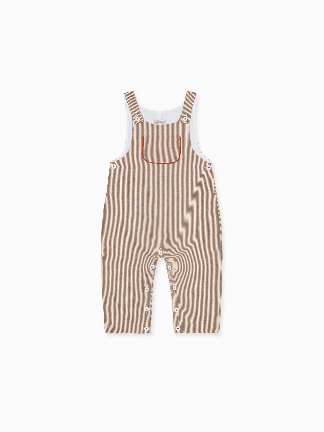 Camel Stripe Coroza Cotton Baby Dungarees