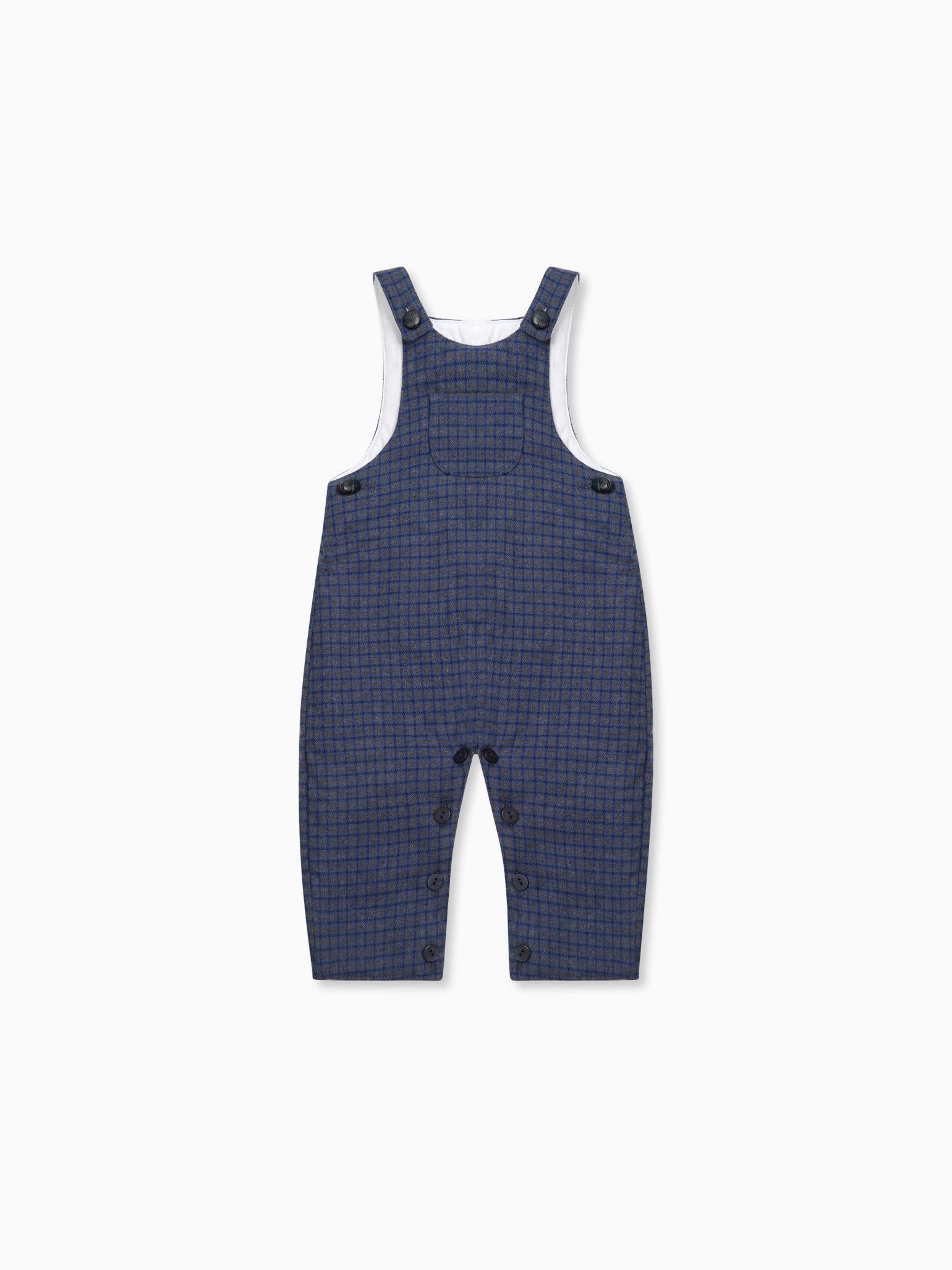 Blue Check Coroza Baby Dungarees