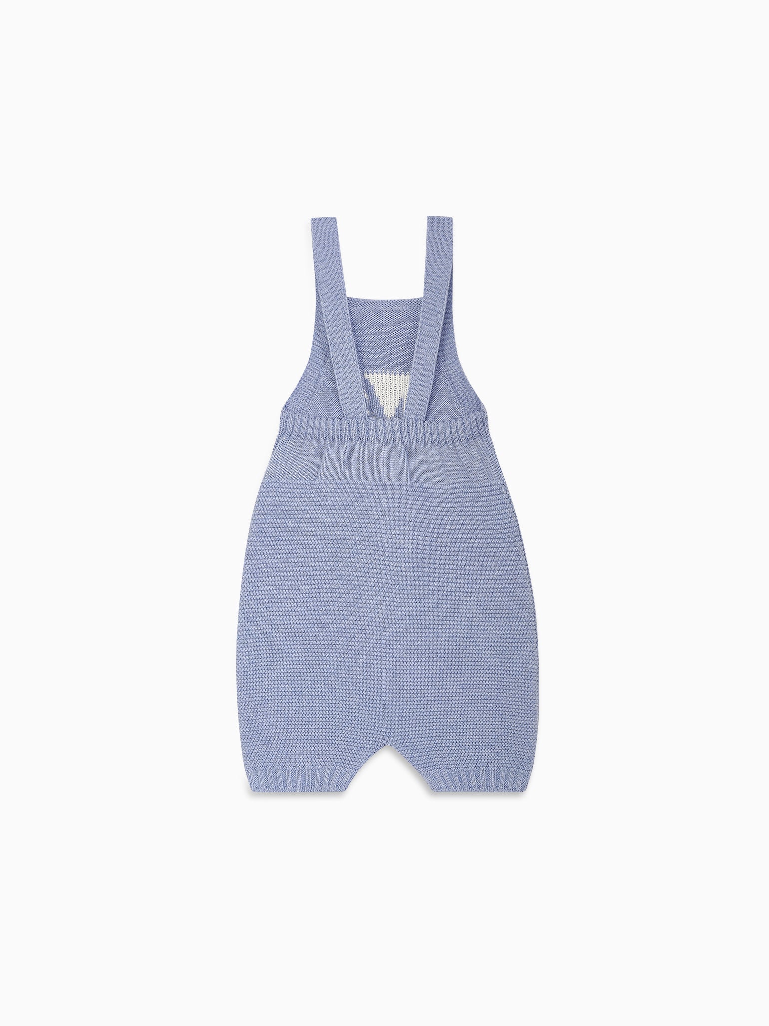 Blue Crispa Cotton Bunny Baby Knitted Dungarees