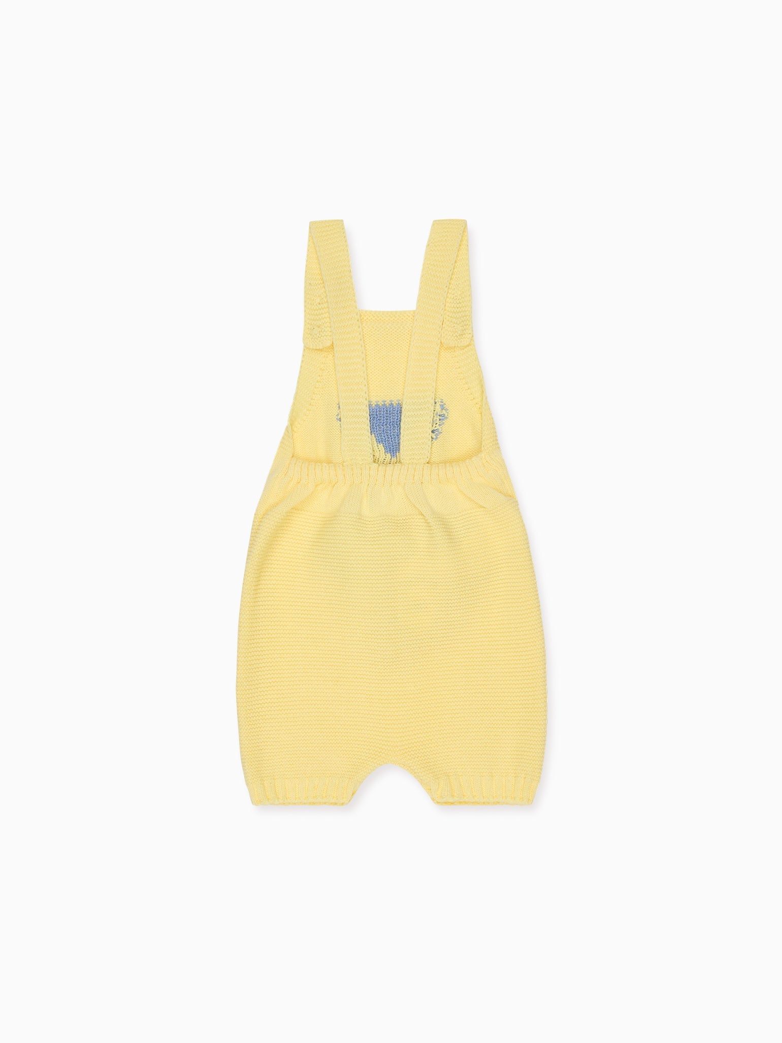 Lemon Crispa Cotton Bunny Baby Knitted Dungarees