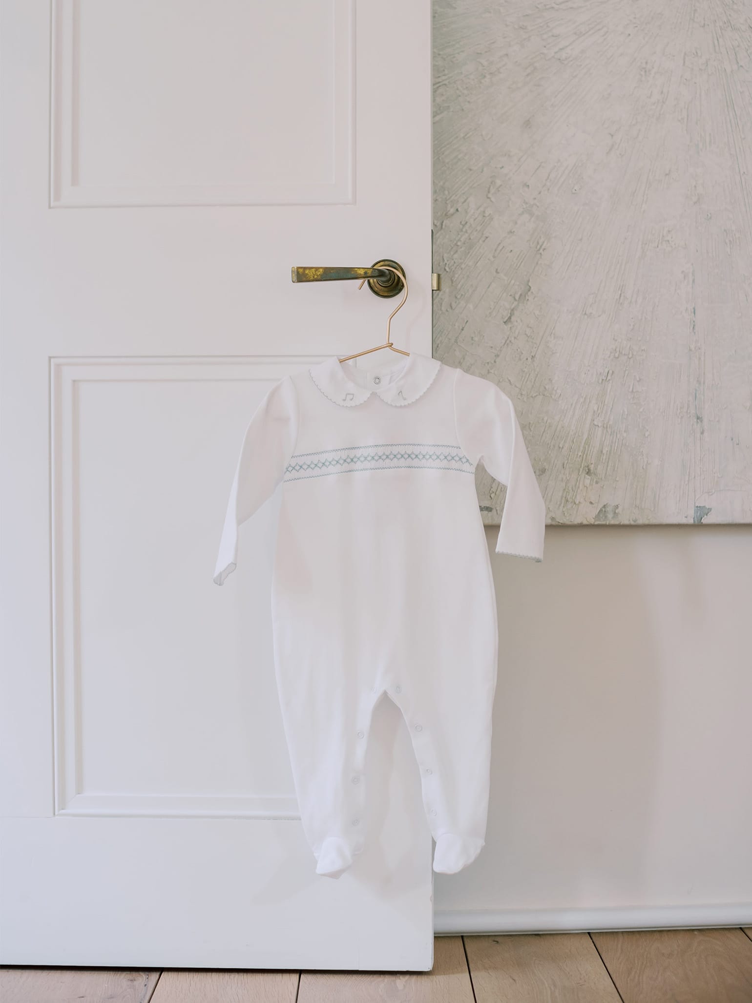 White Dali Baby Smock Sleepsuit