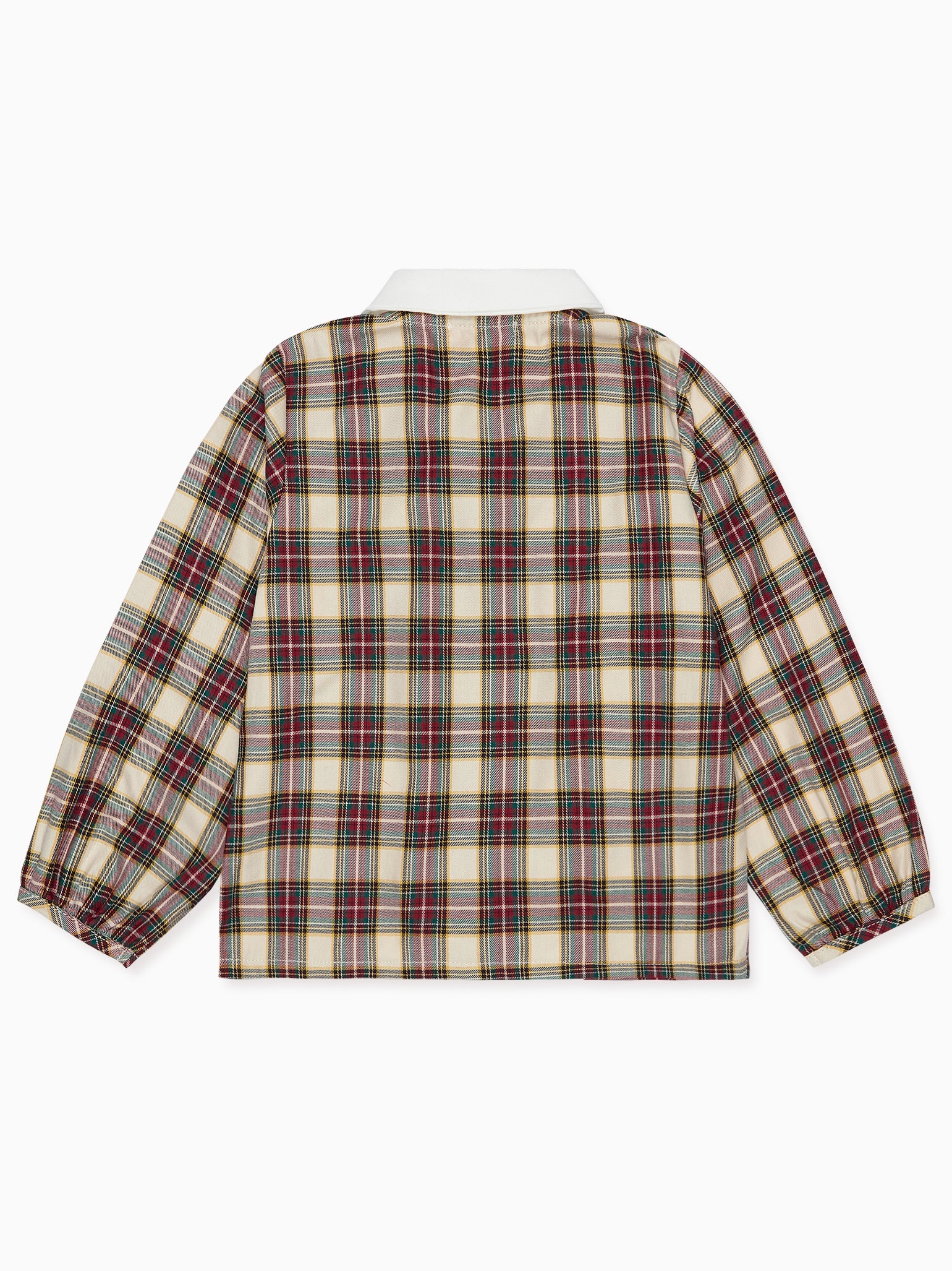 Ivory Tartan Dante Long Sleeve Baby Shirt