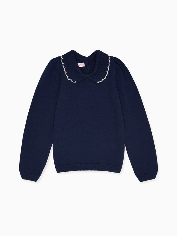 Navy Diana Merino Girl Jumper