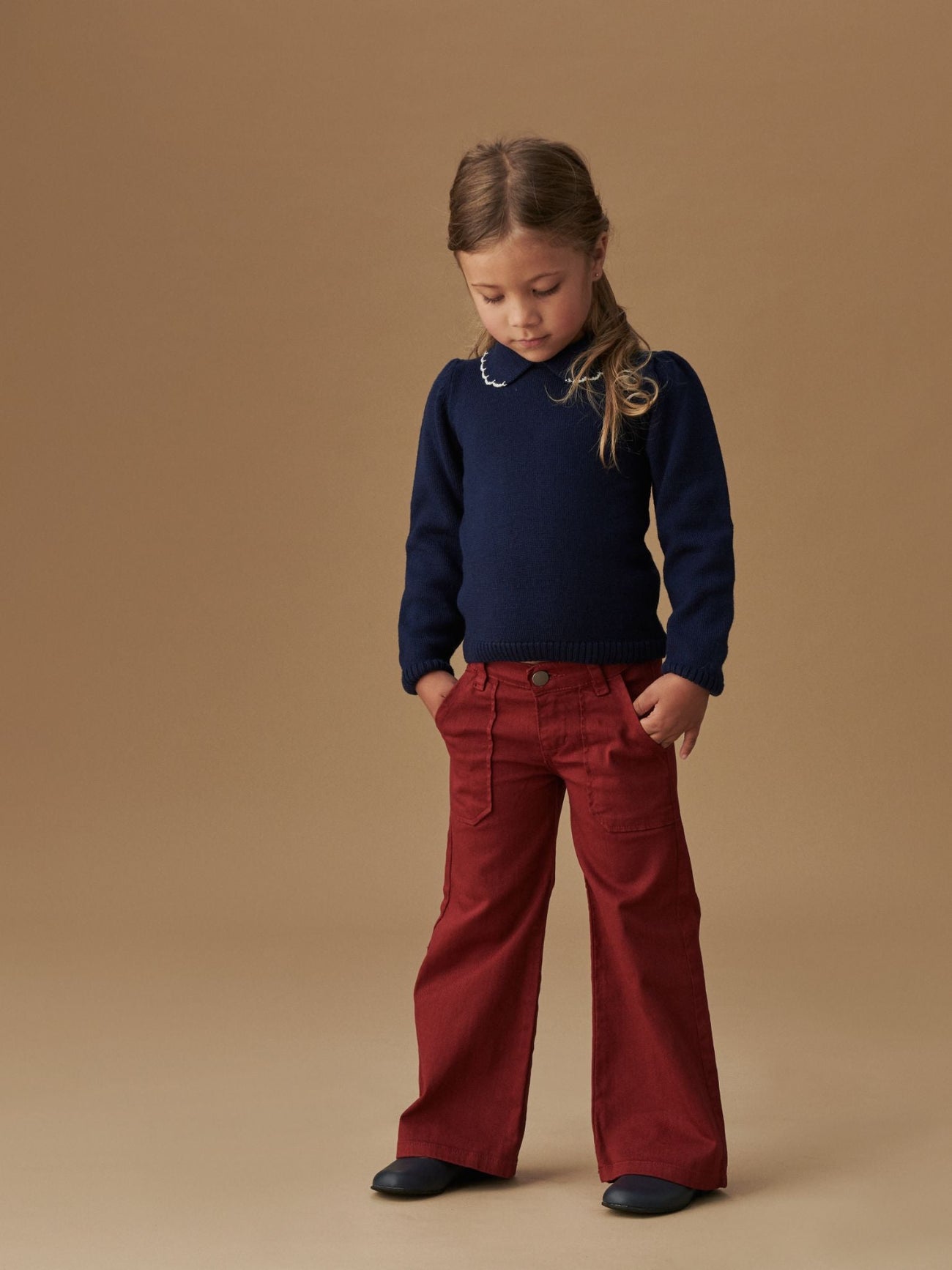Burgundy Enola Girl Wide Leg Jeans